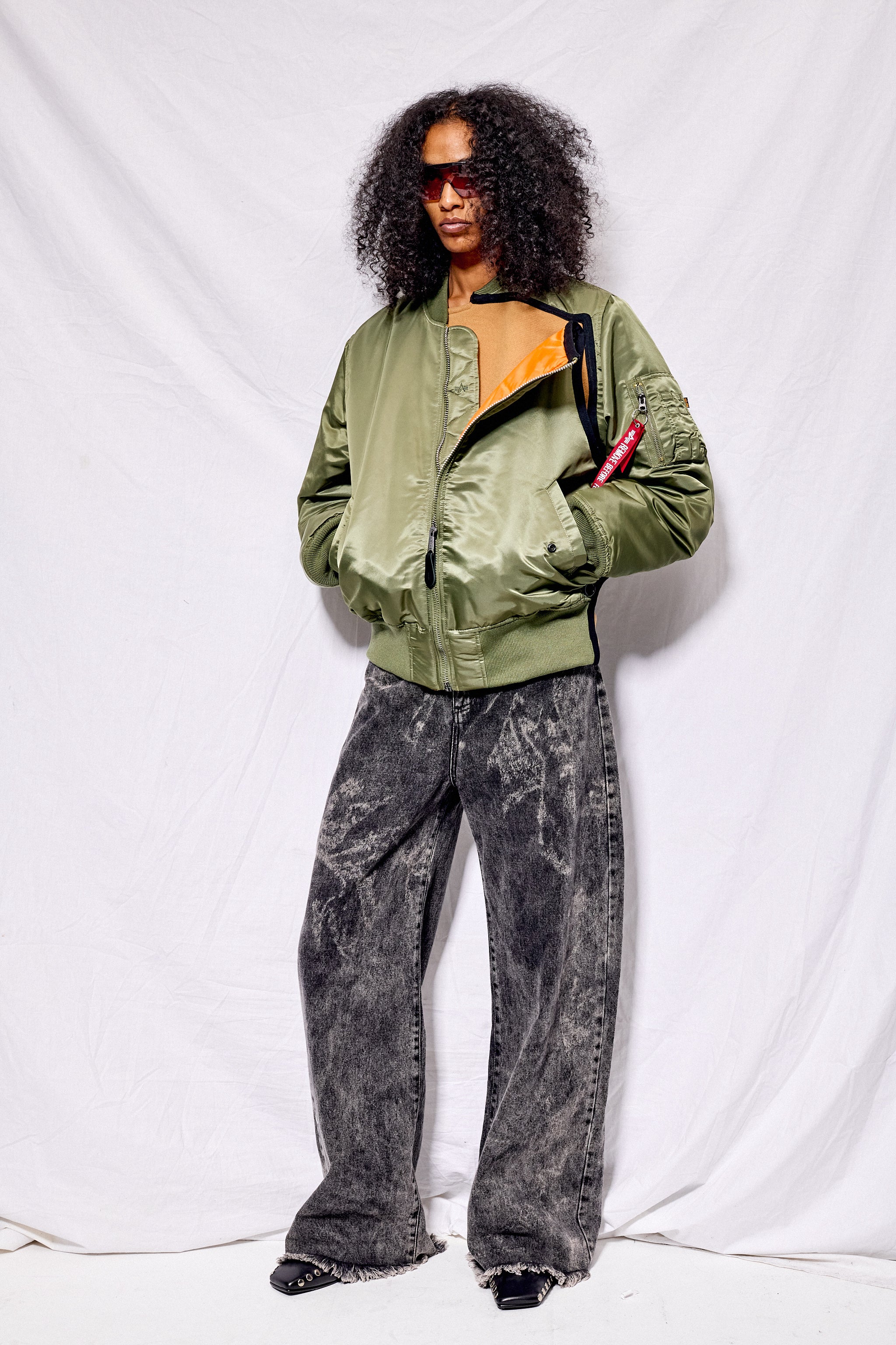 Khaki & Camel Cocoon Bomber