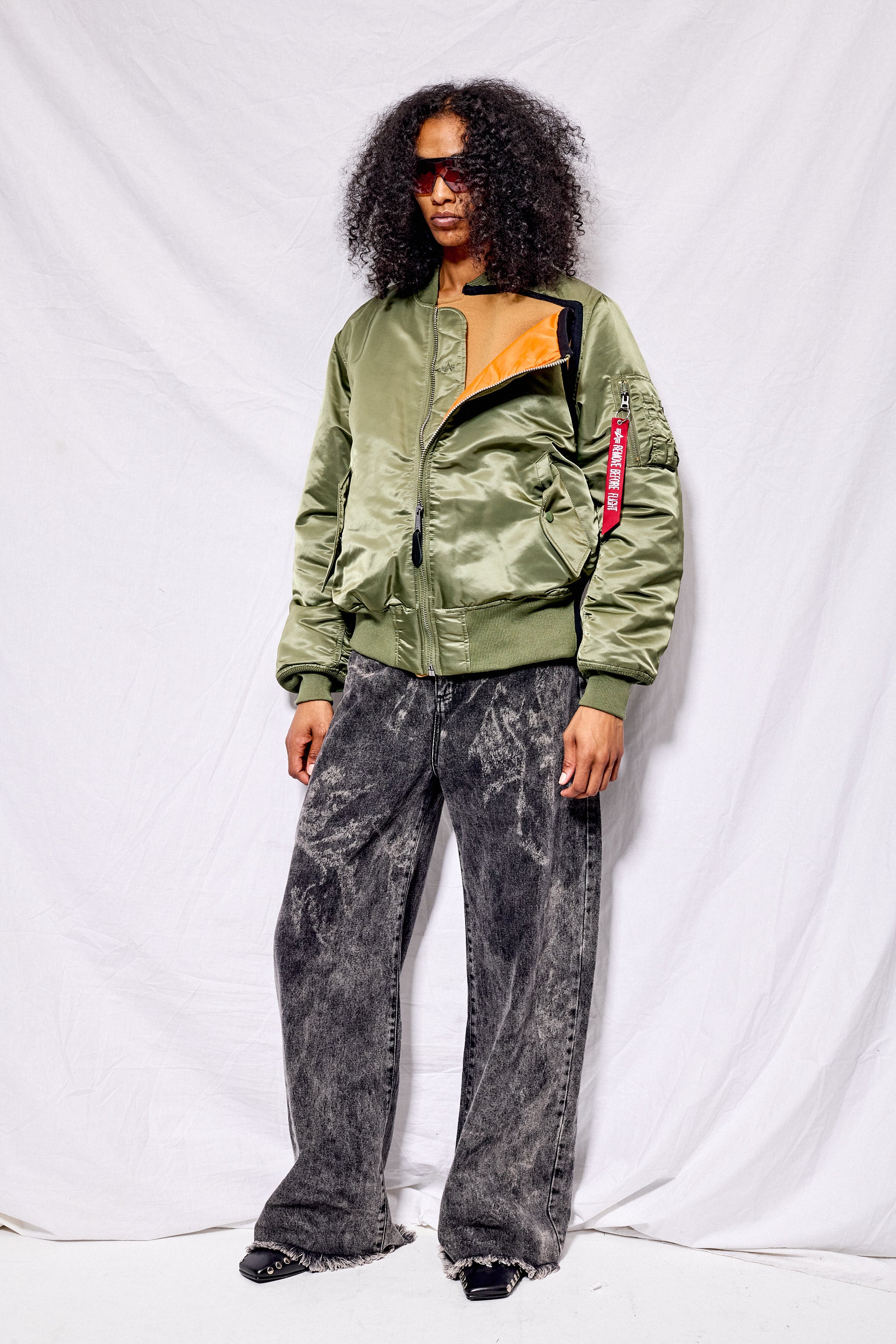 Khaki & Camel Cocoon Bomber