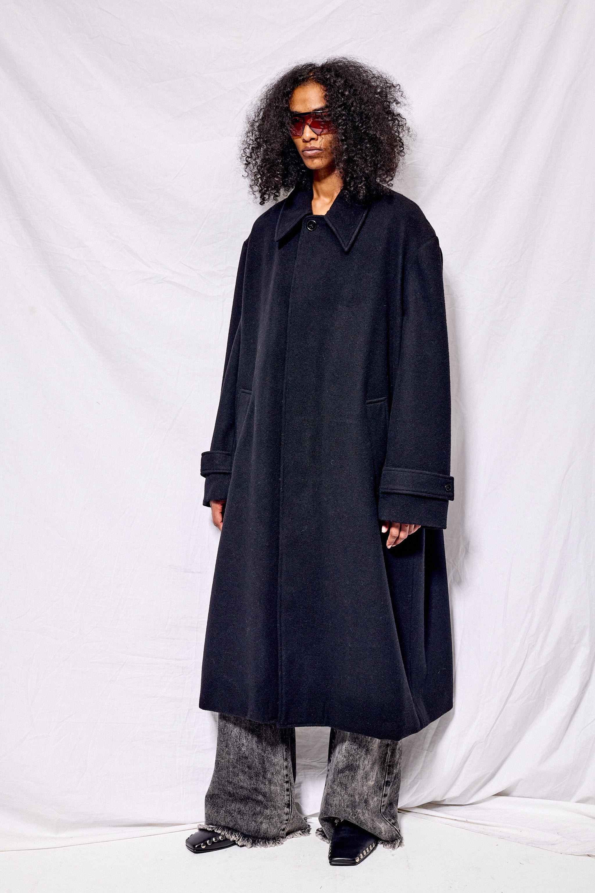Black Wool Overcoat