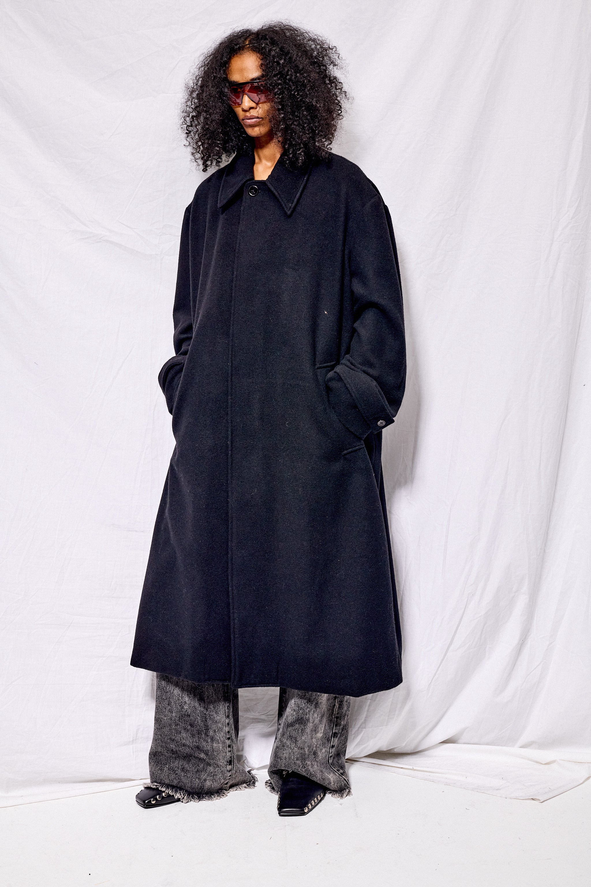 Black Wool Overcoat