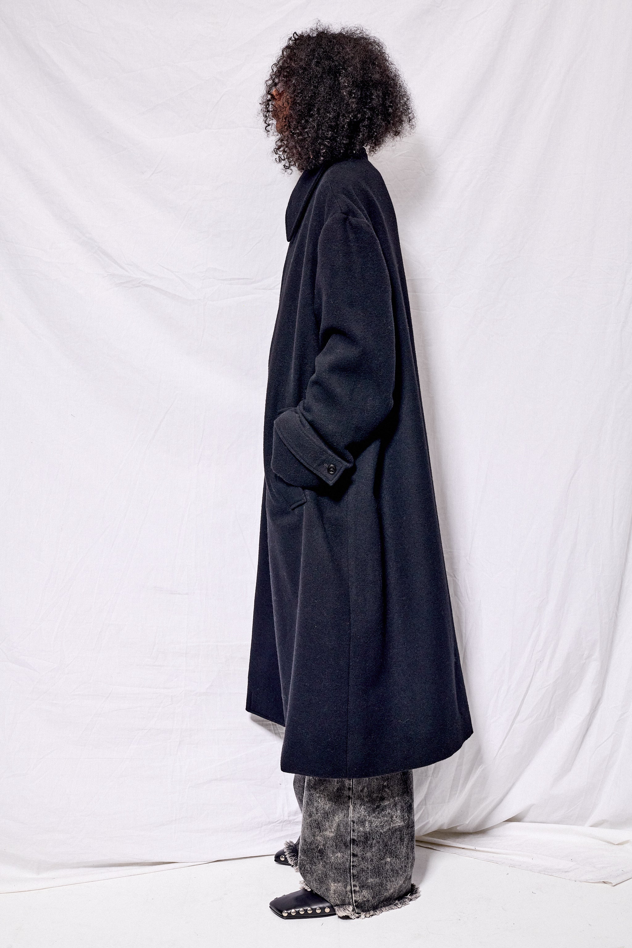 Black Wool Overcoat