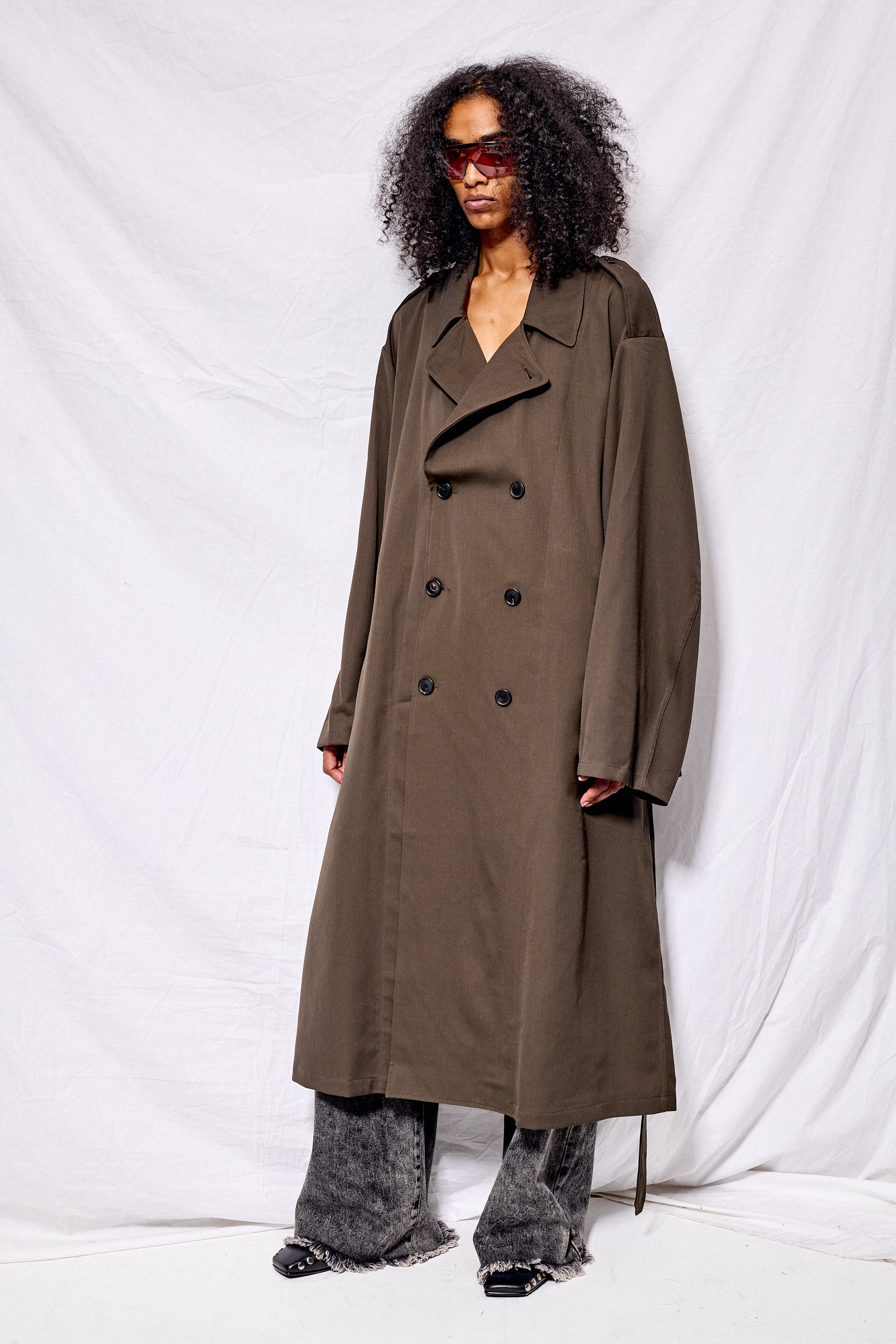 Brown Suiting Trench Coat