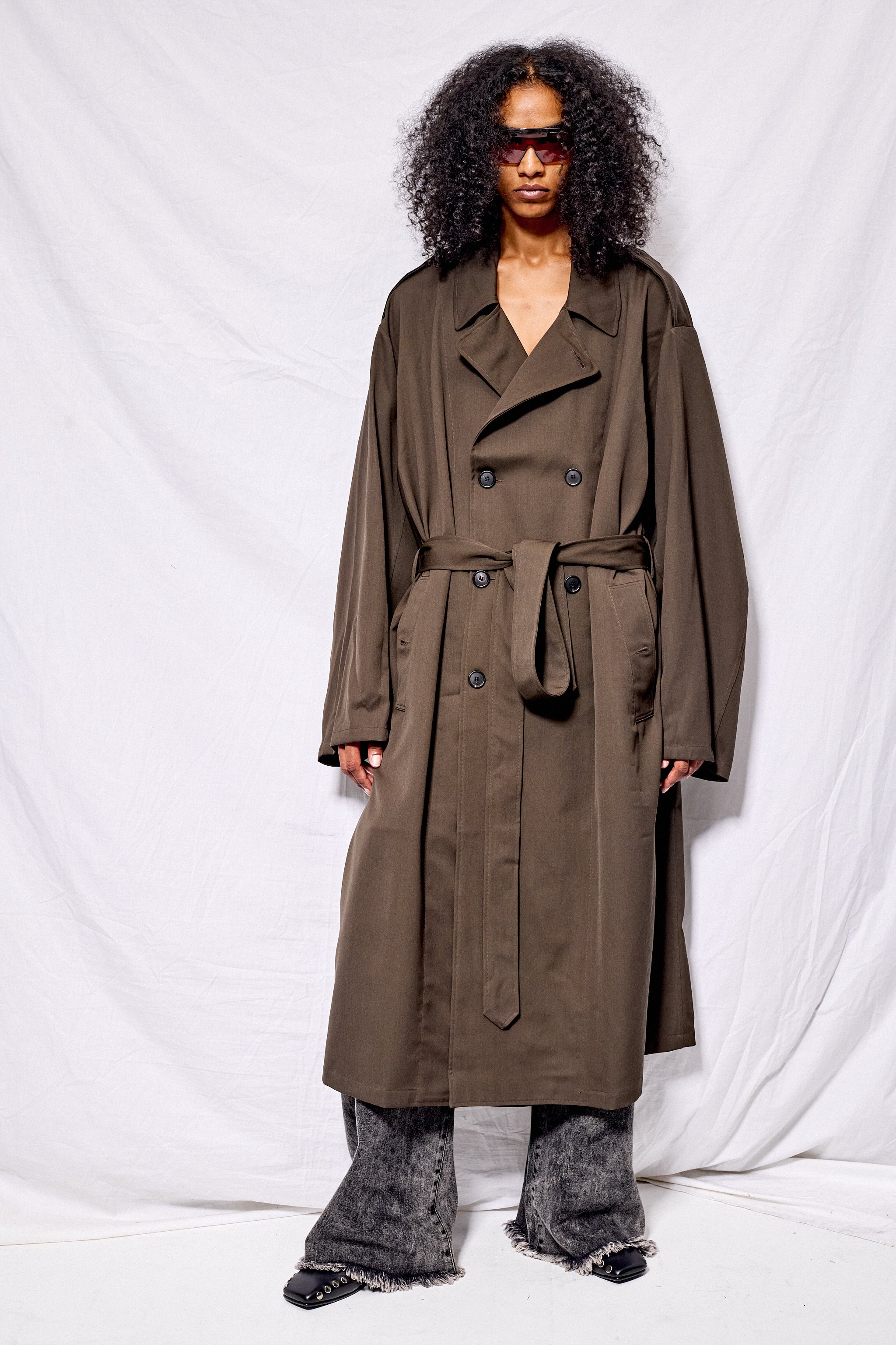 Brown Suiting Trench Coat