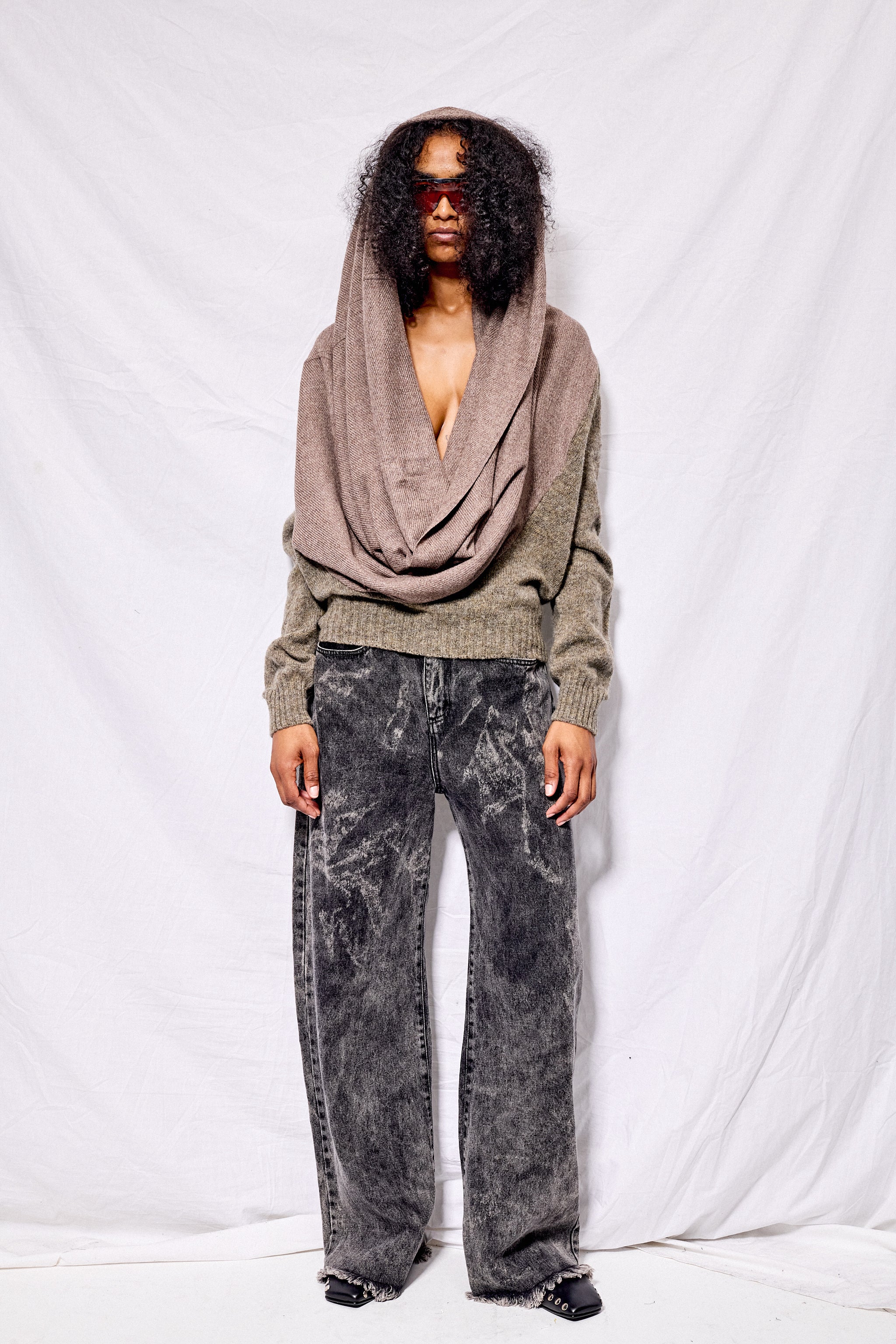 Brown No.80 Waterfall Sweater