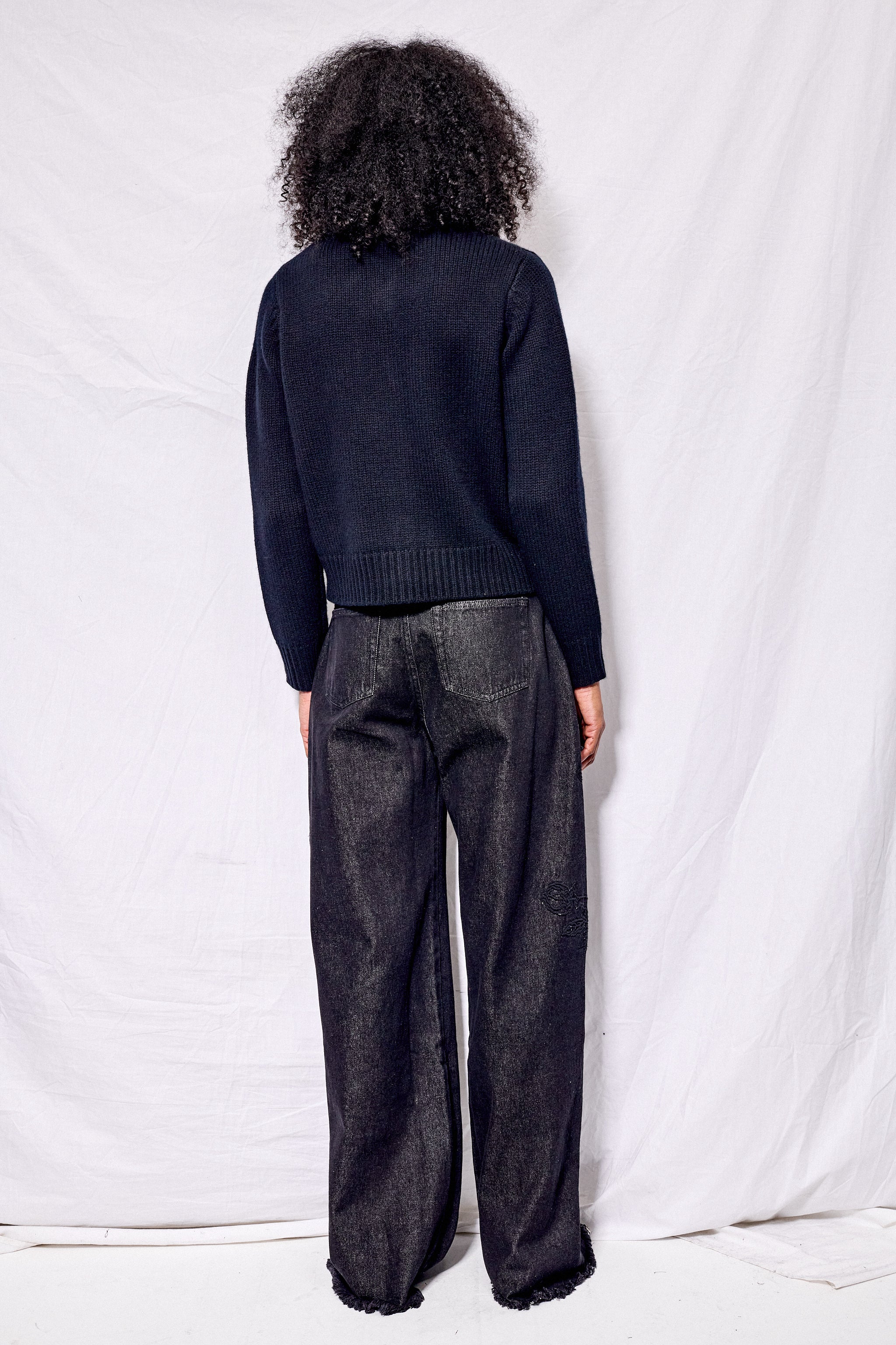 Black Treena Polo Cardigan