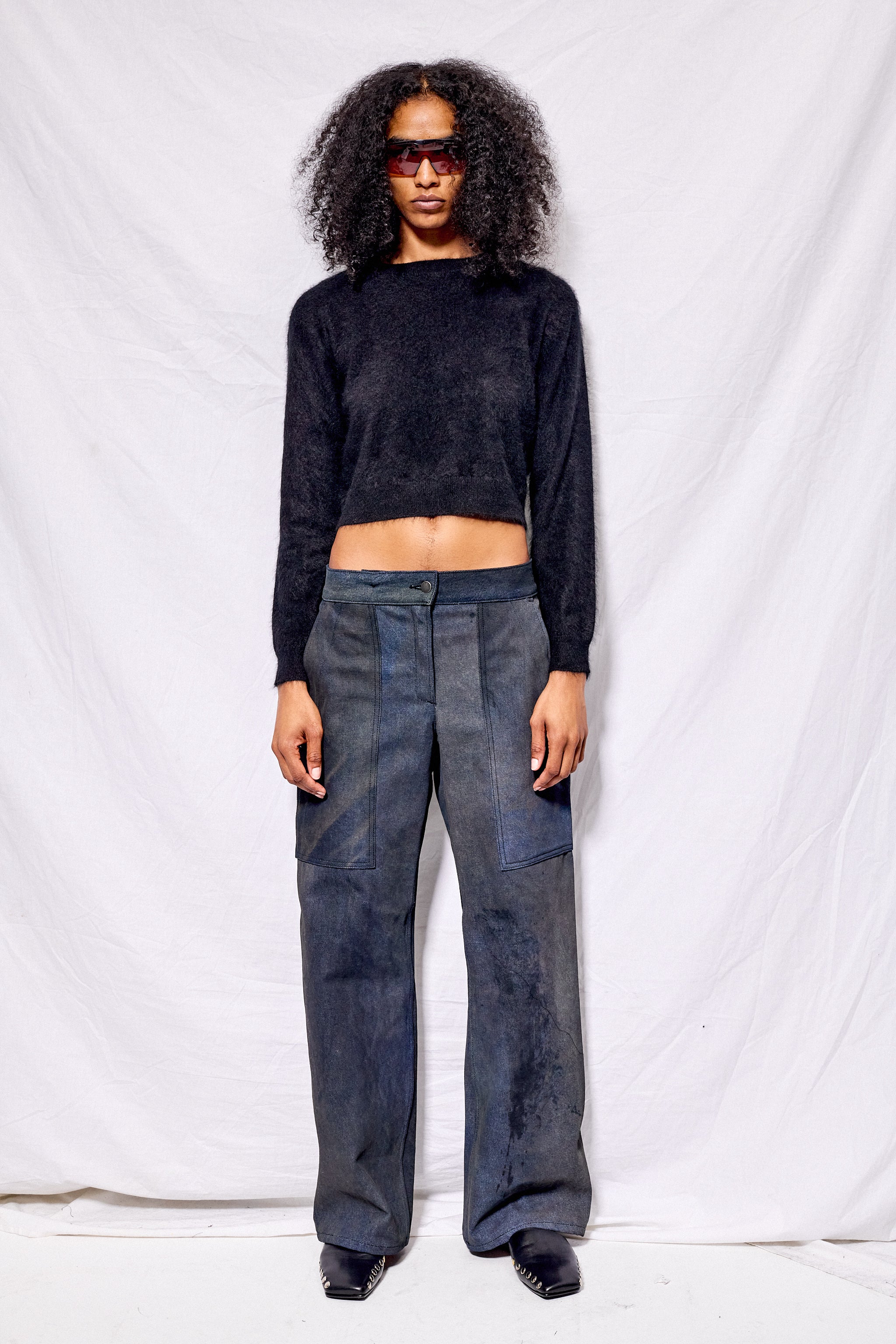 Dirty Indigo Denim Simple Pant