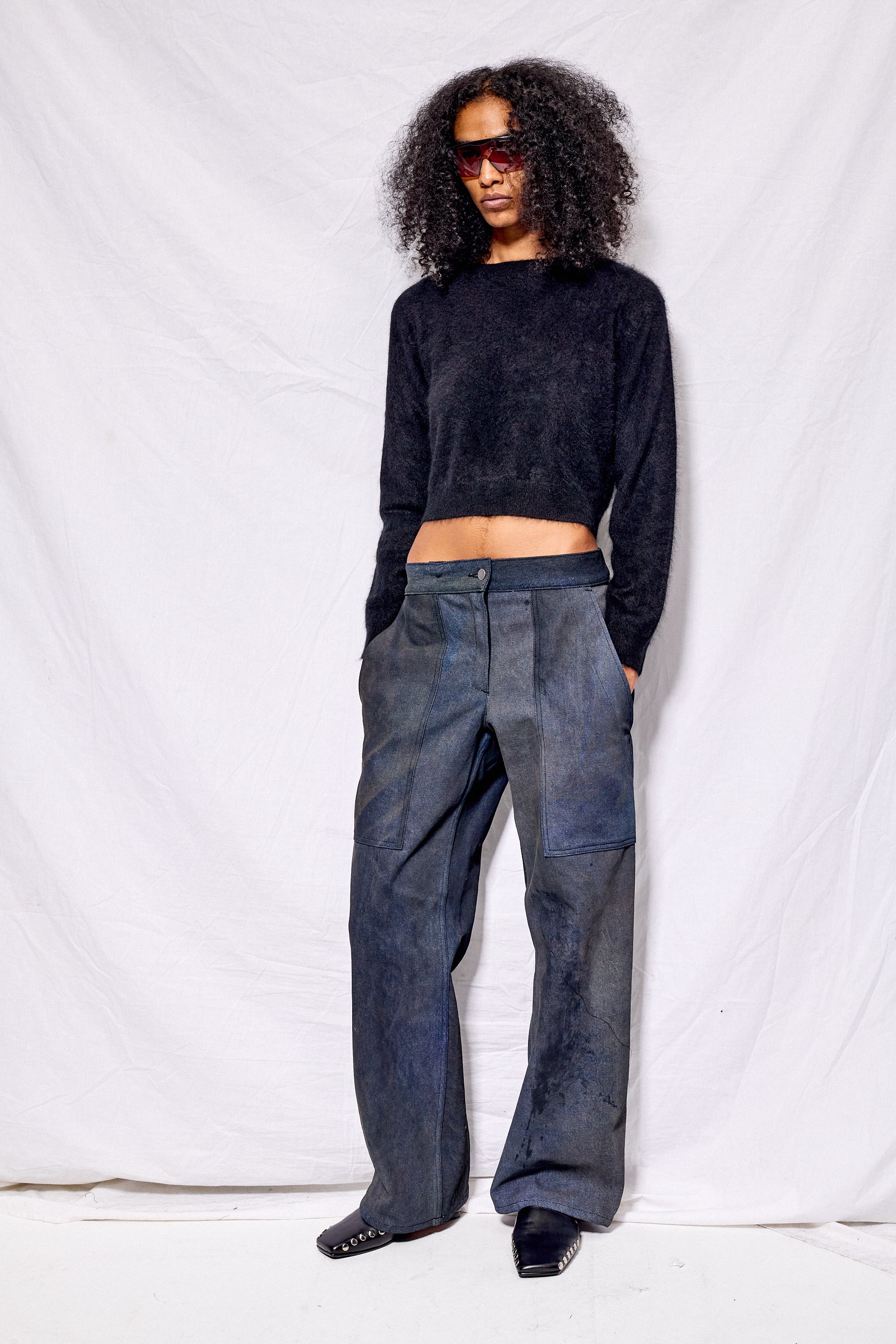 Dirty Indigo Denim Simple Pant