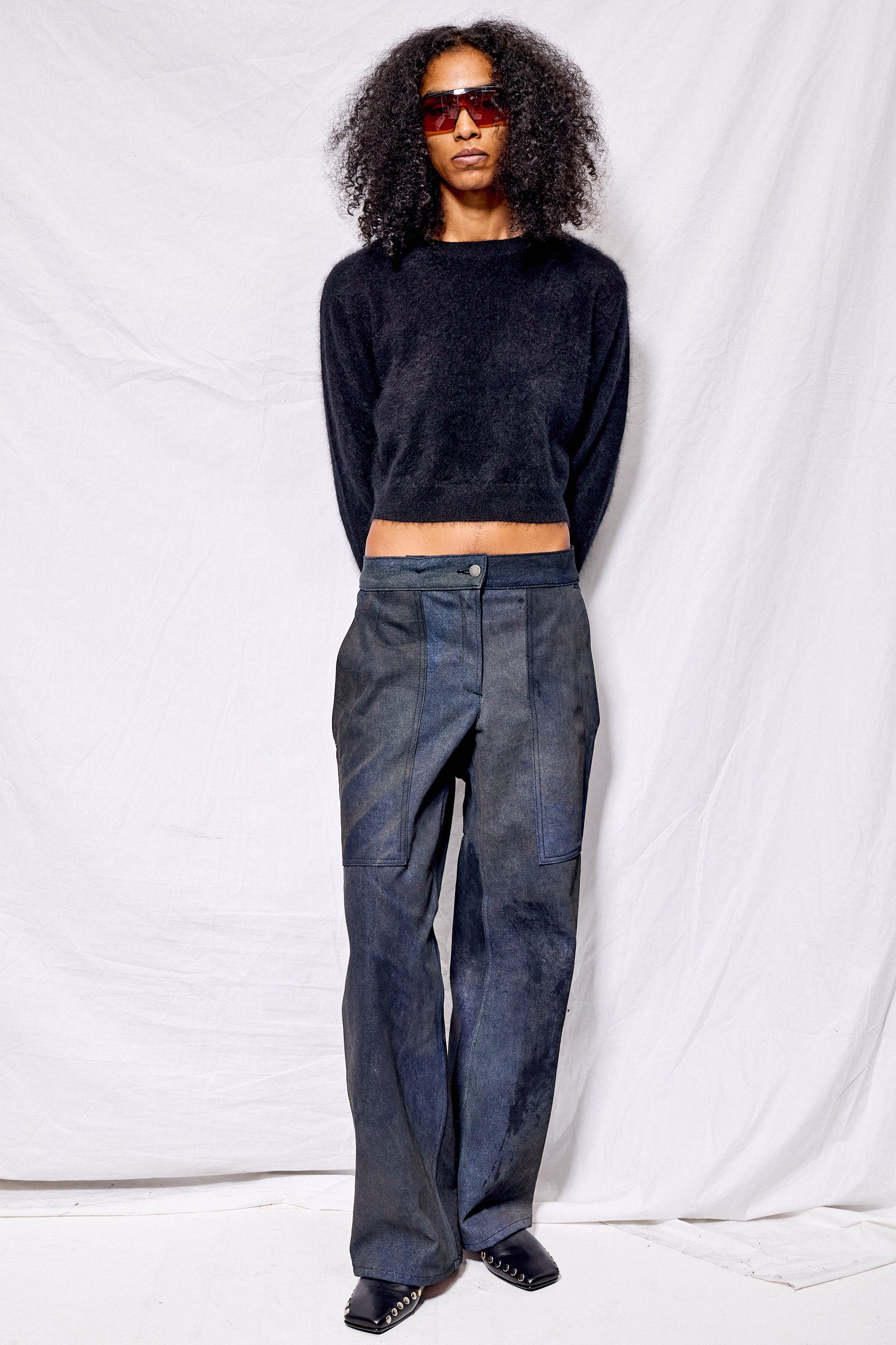 Dirty Indigo Denim Simple Pant