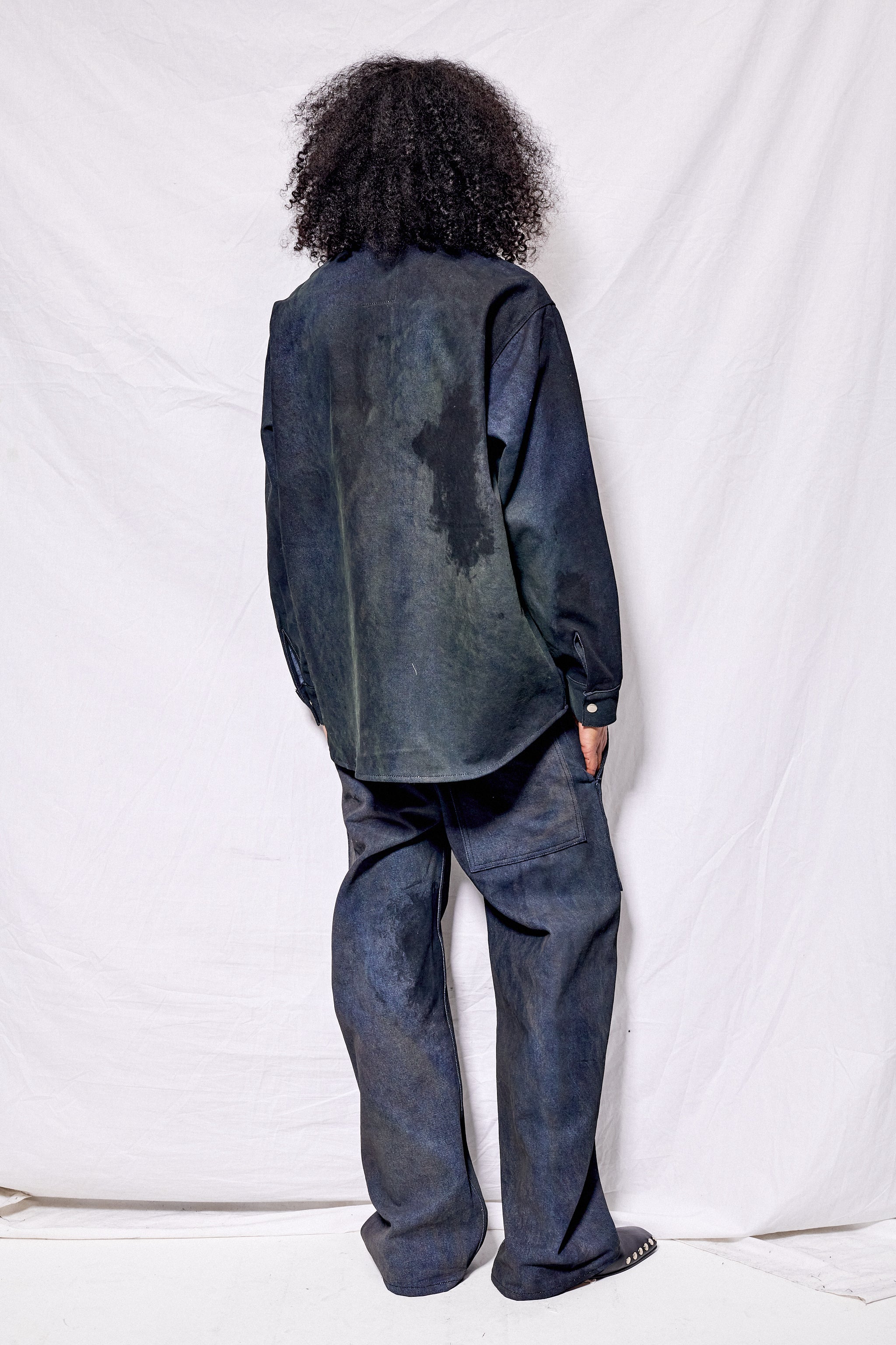 Dirty Indigo Loose Snap Shirt