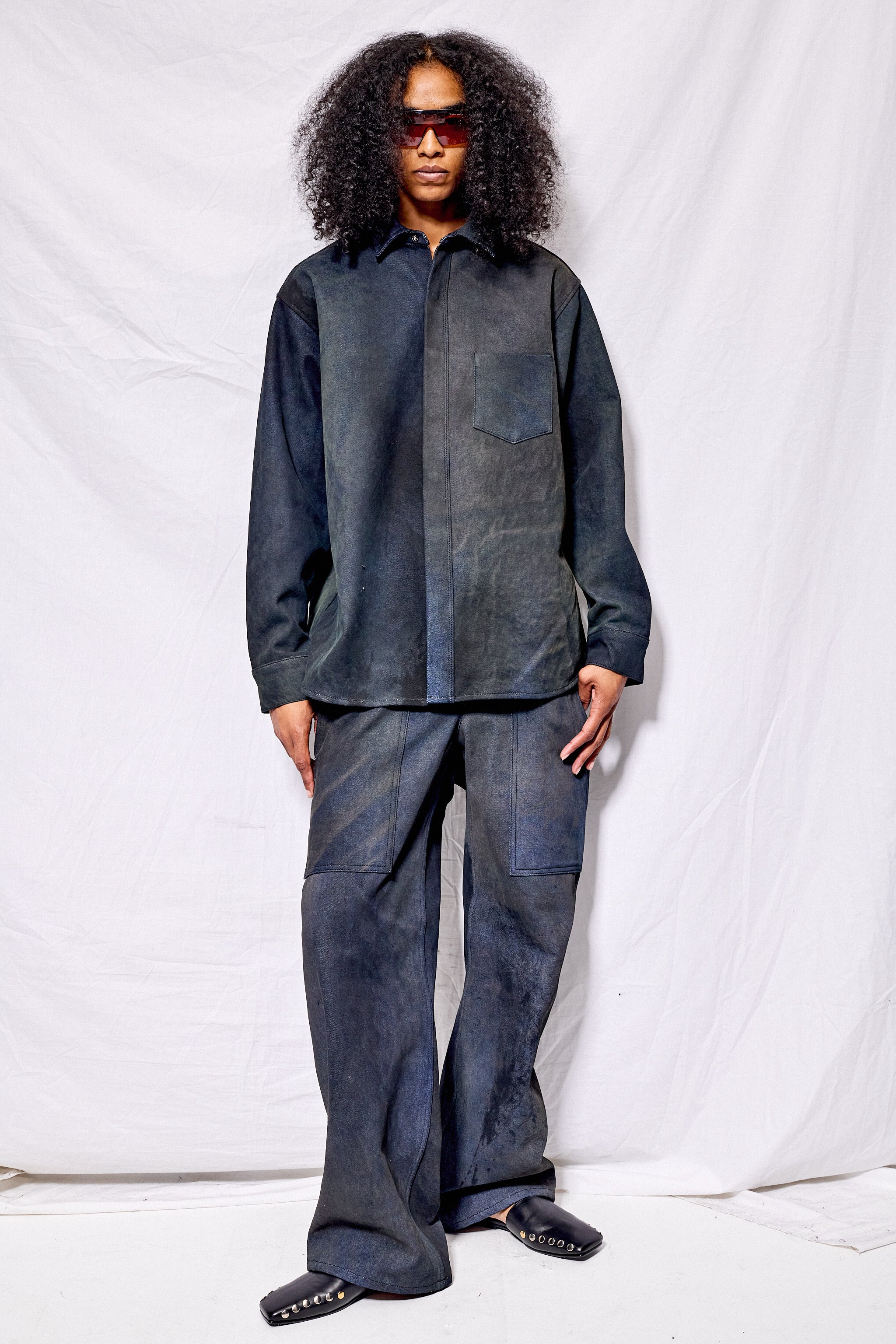 Dirty Indigo Loose Snap Shirt