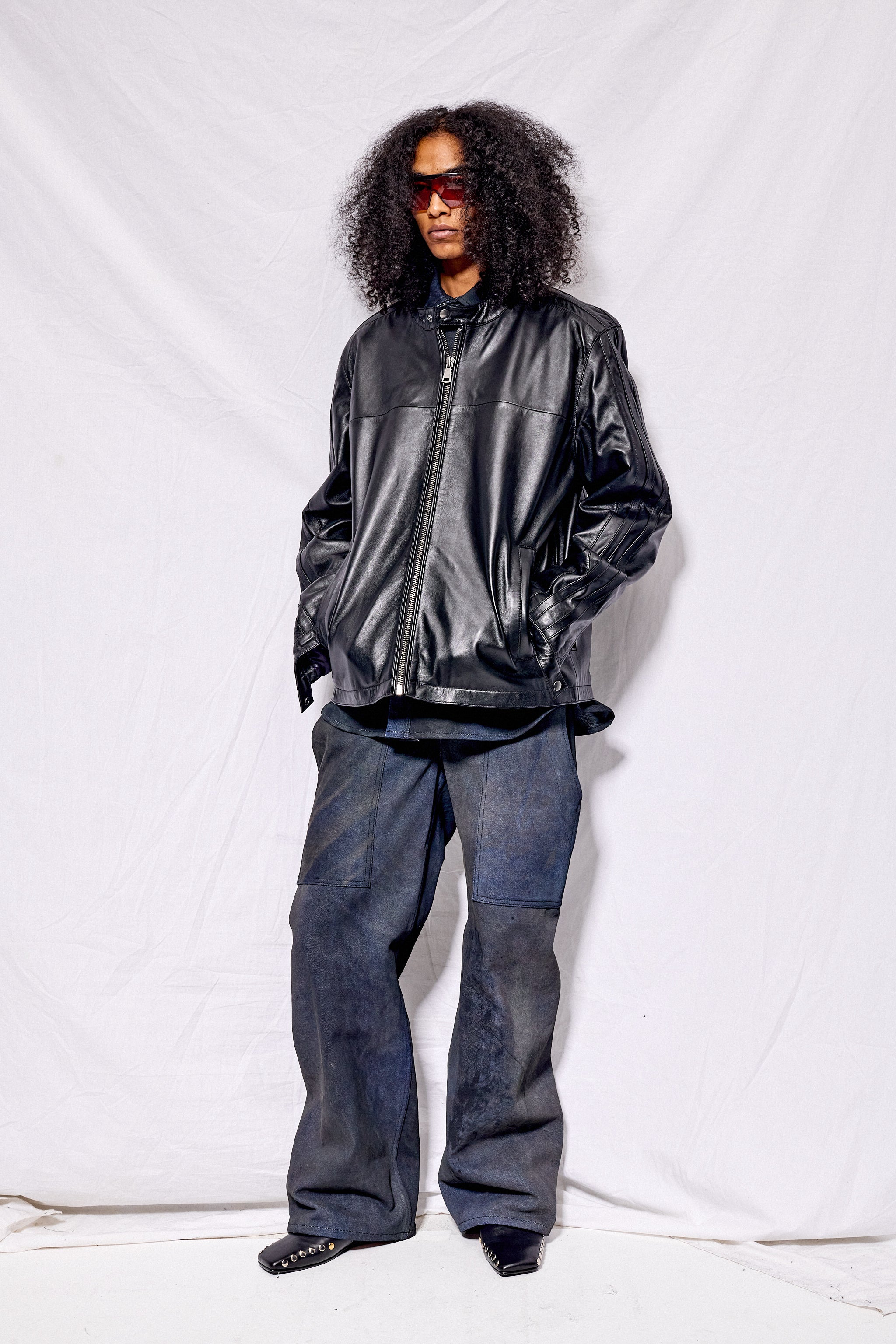 Black Nappa Leather Hacker Jacket