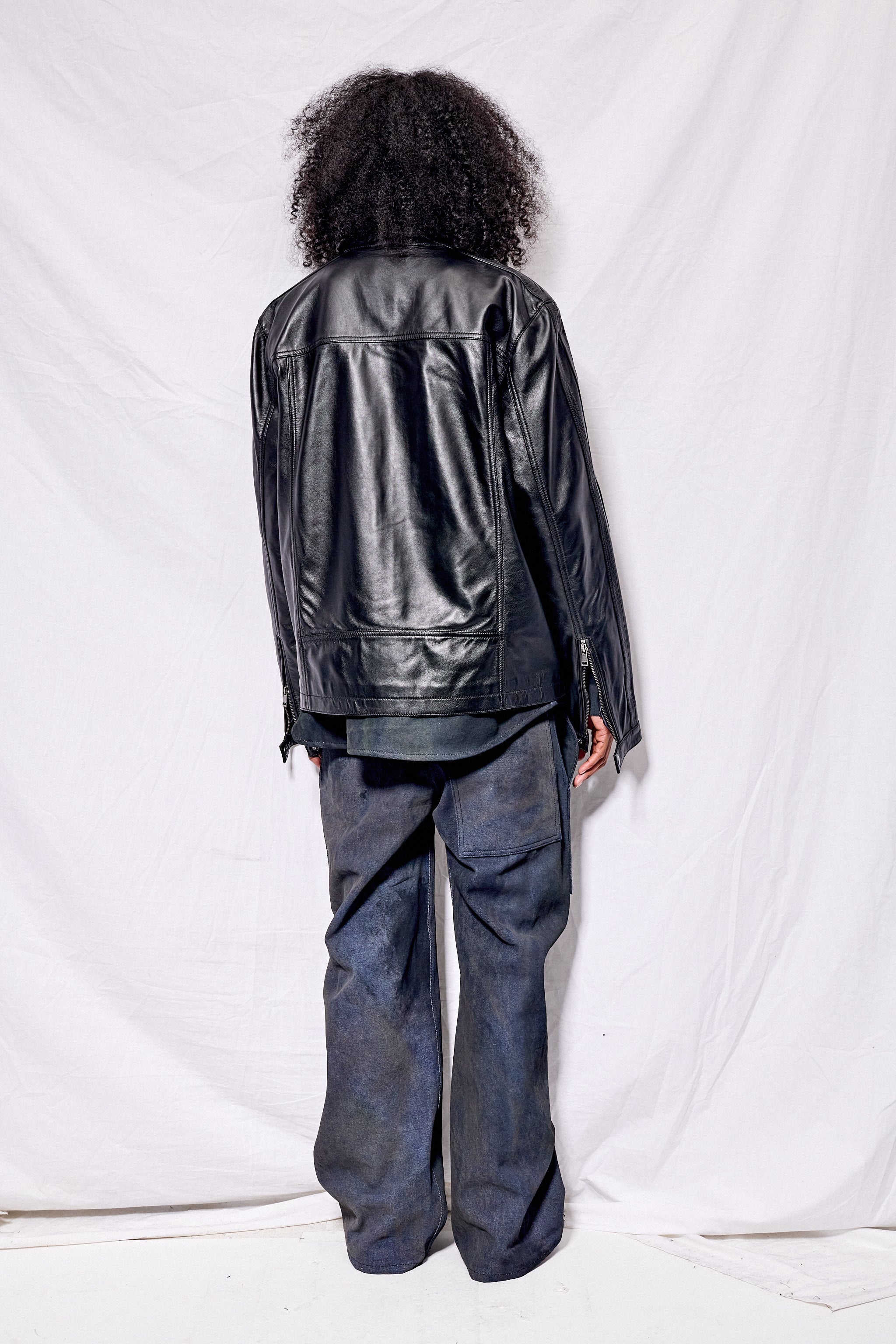 Black Nappa Leather Hacker Jacket