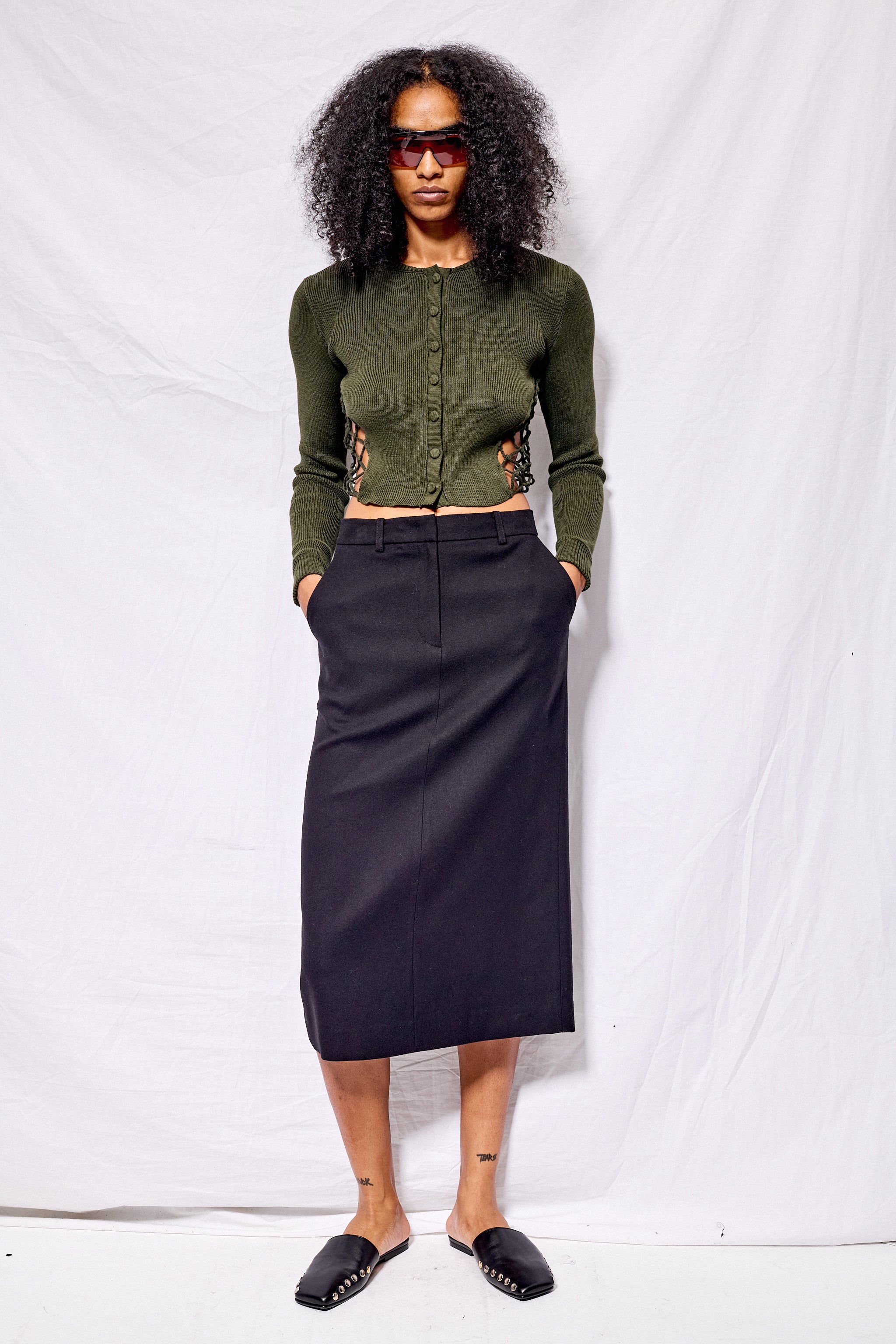 Black H-Line Long Skirt
