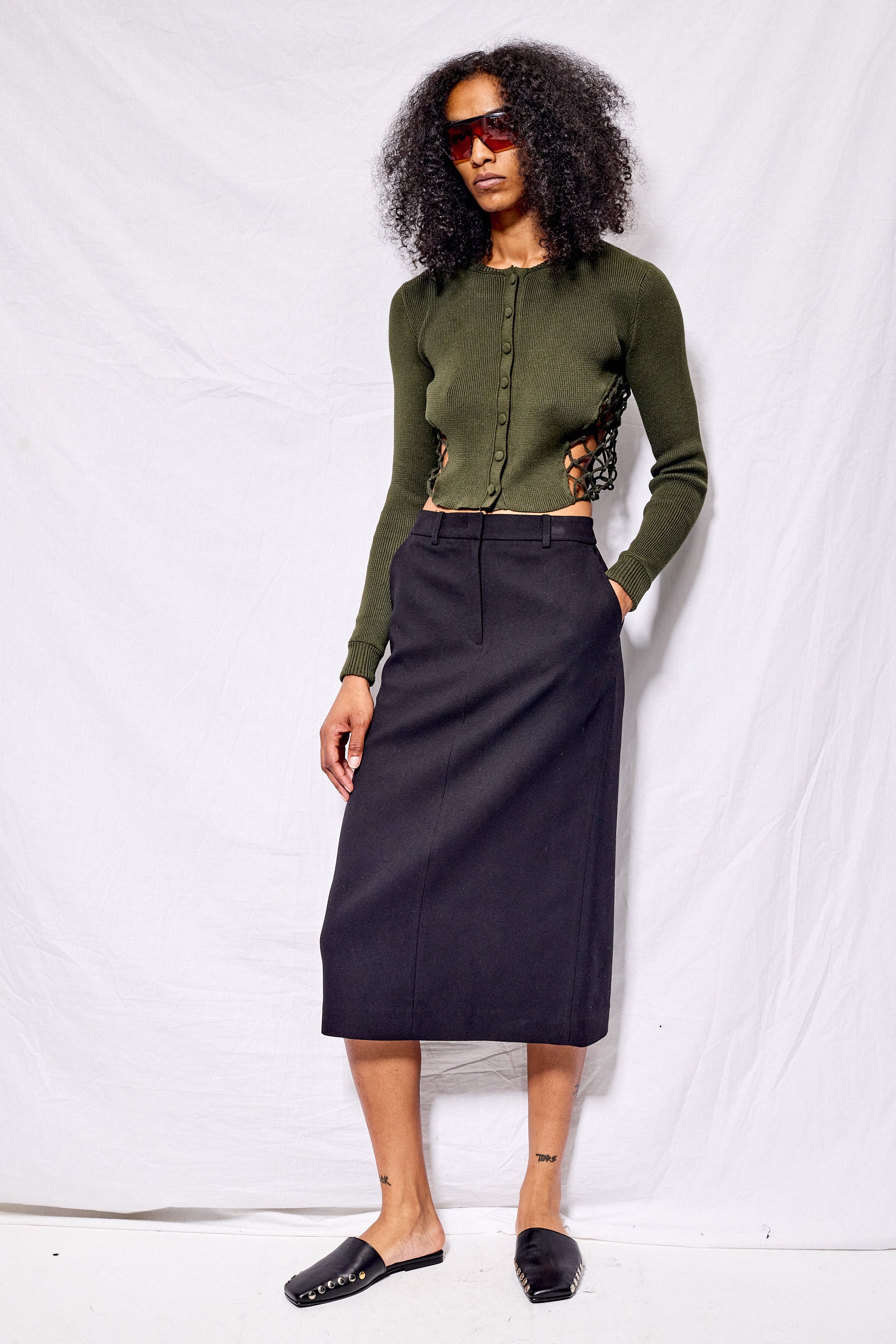 Black H-Line Long Skirt