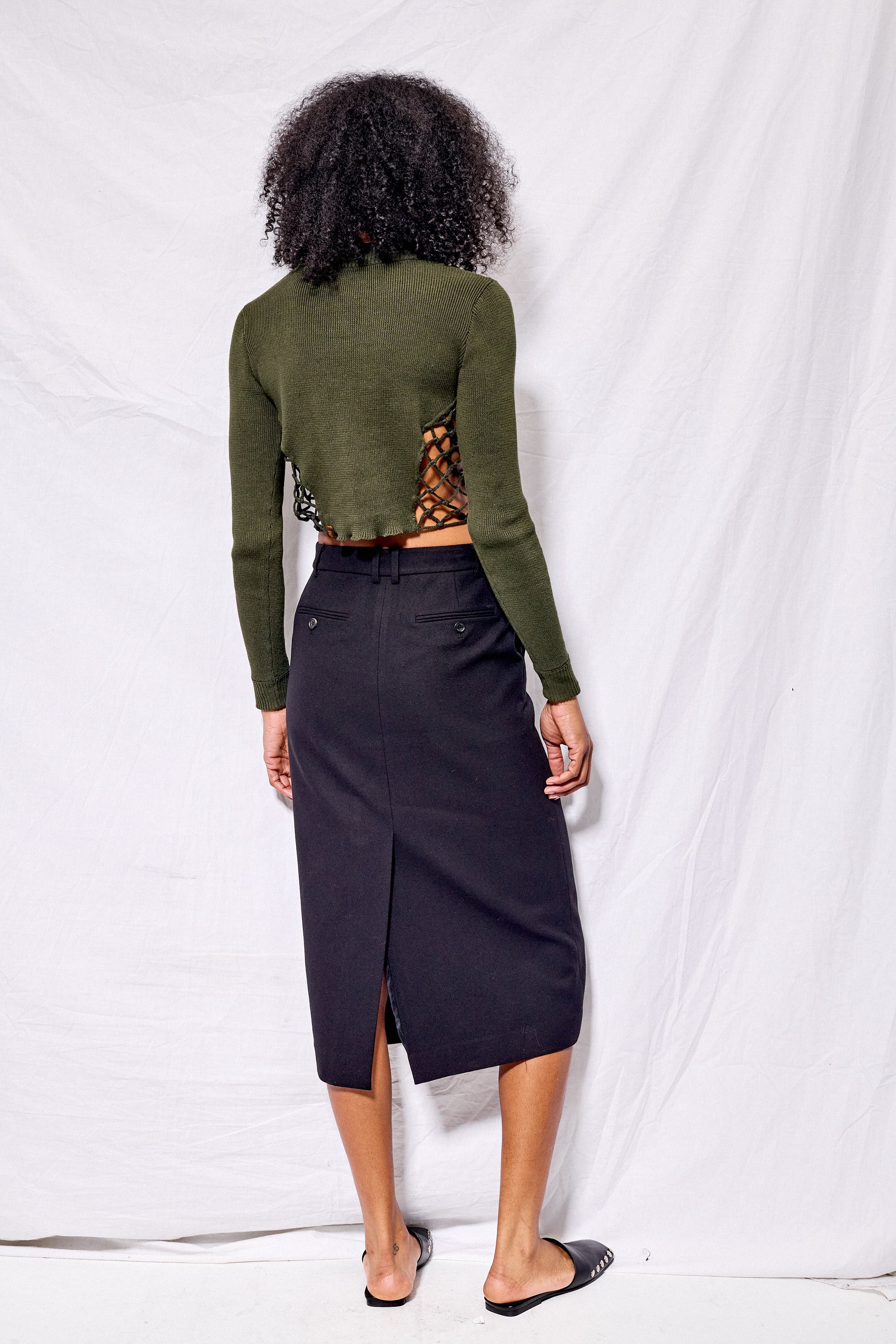 Black H-Line Long Skirt