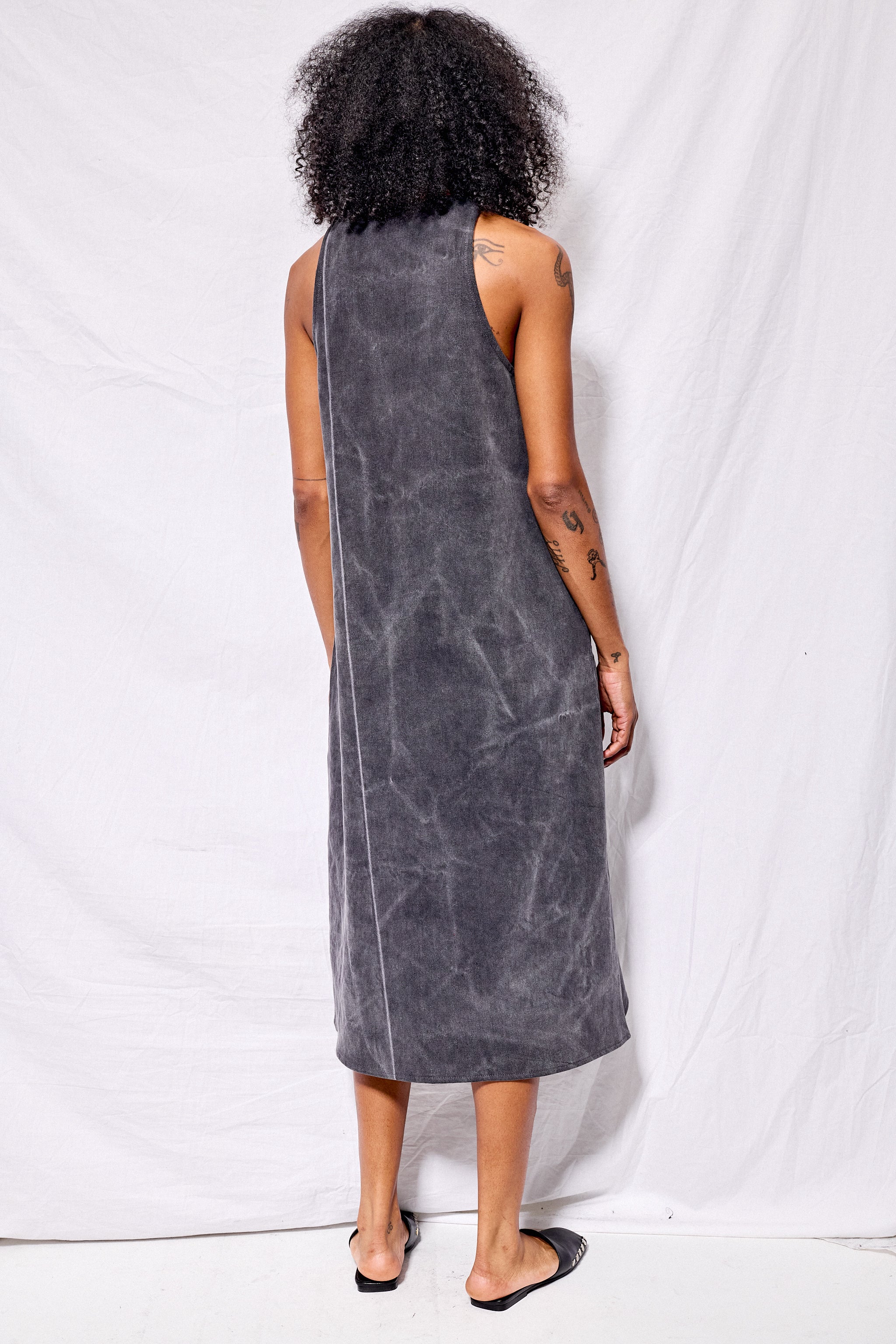 Dirty Grey Denim Trapeze Dress