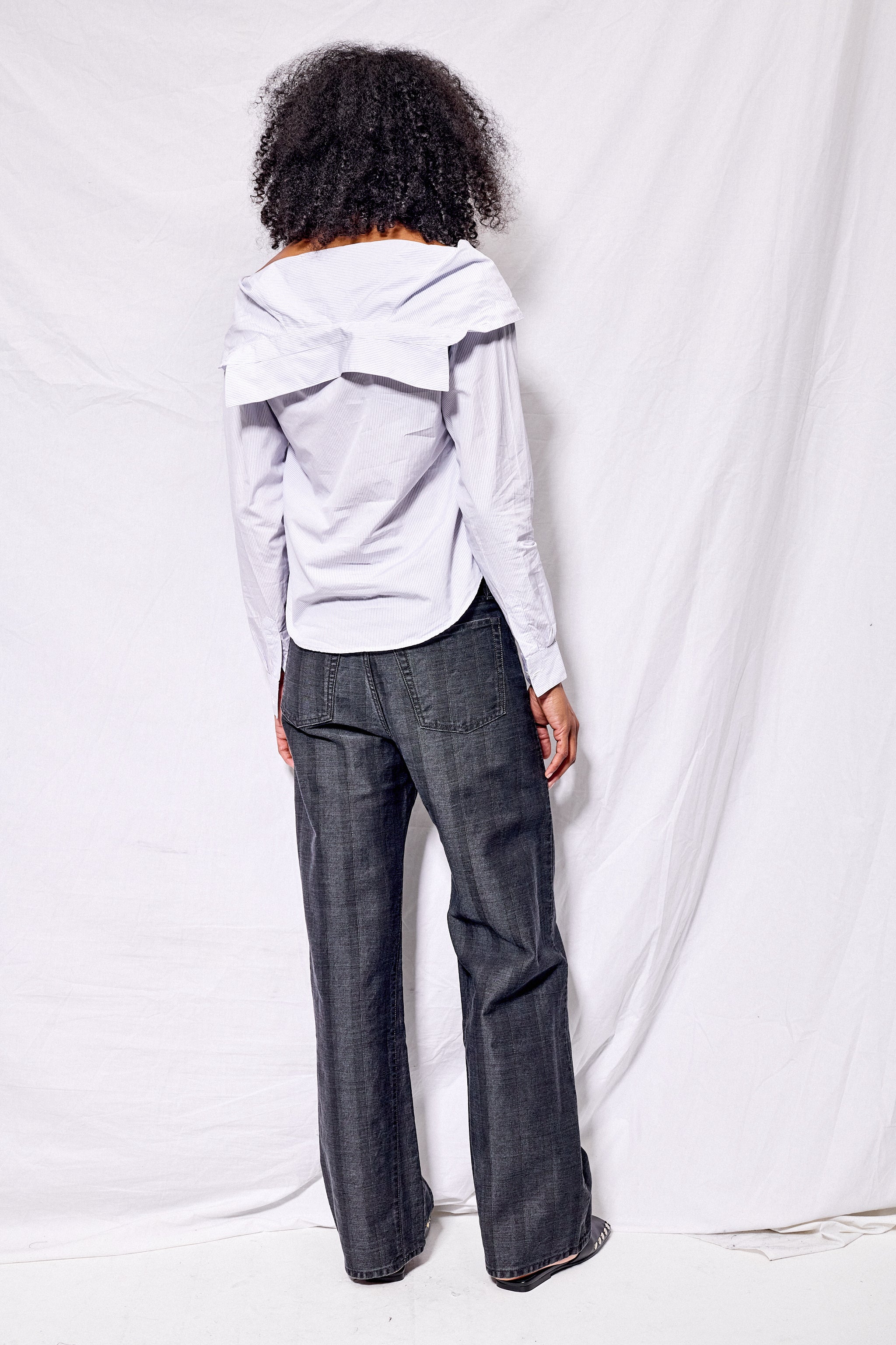 Diner Pinstripe Super Poplin Kaonashi Shirt