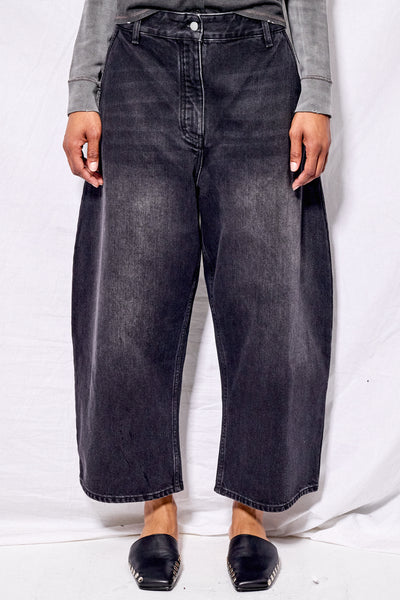Washed Black Denim Wide Crop Pant - Studio Nicholson – Assembly