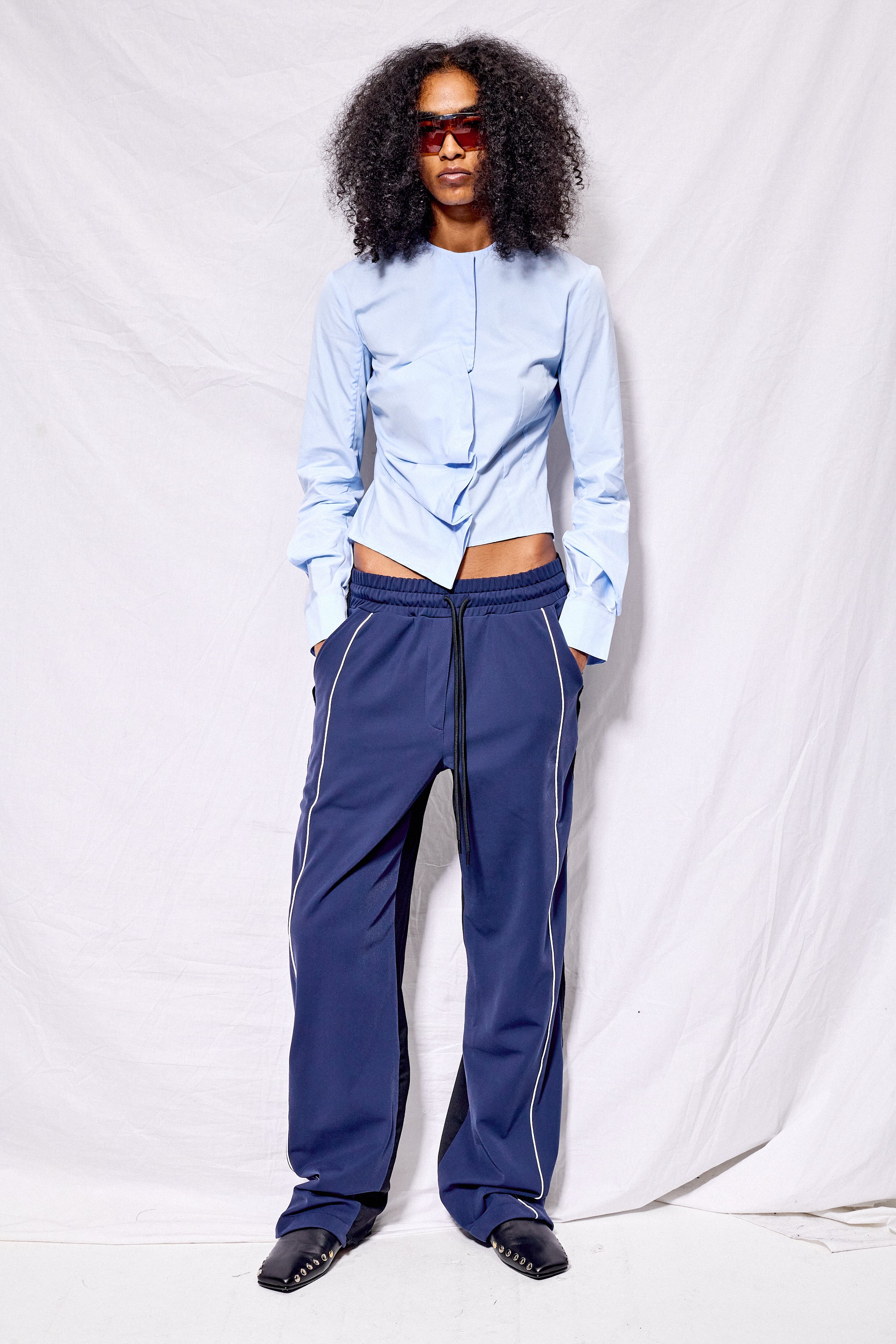 Light Blue Christal Weaving Shirt