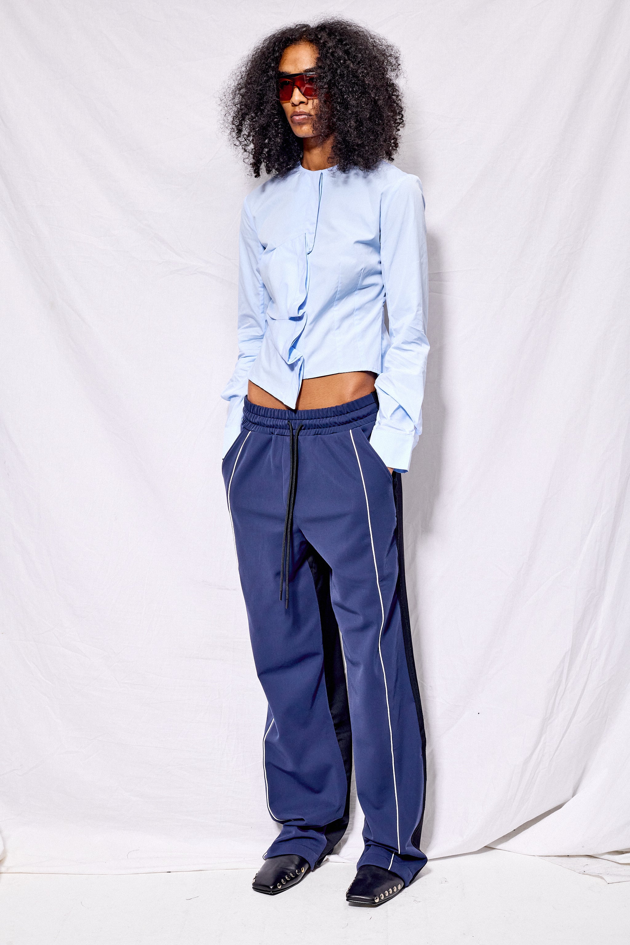 Dark Blue/Black Polka Upcycled Jogging Pants