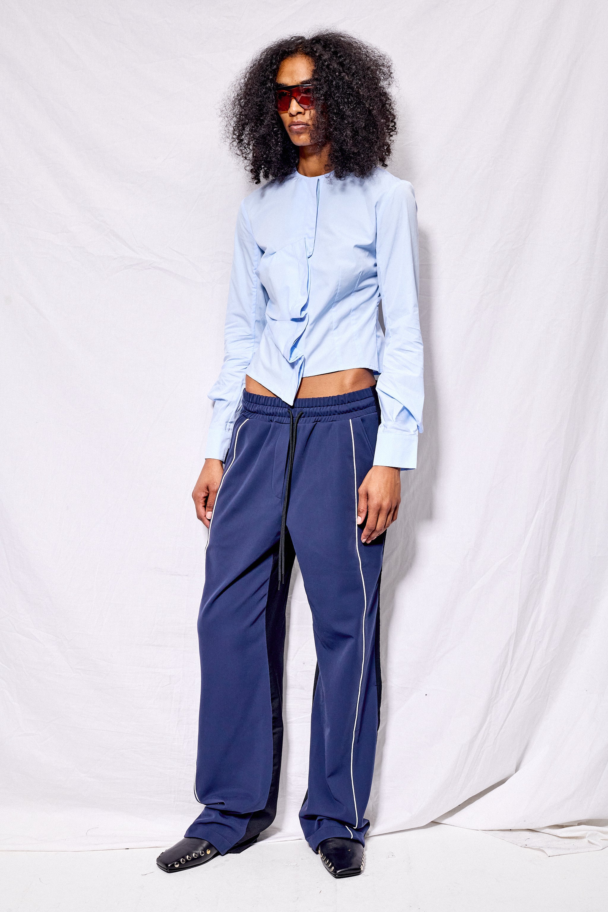 Light Blue Christal Weaving Shirt