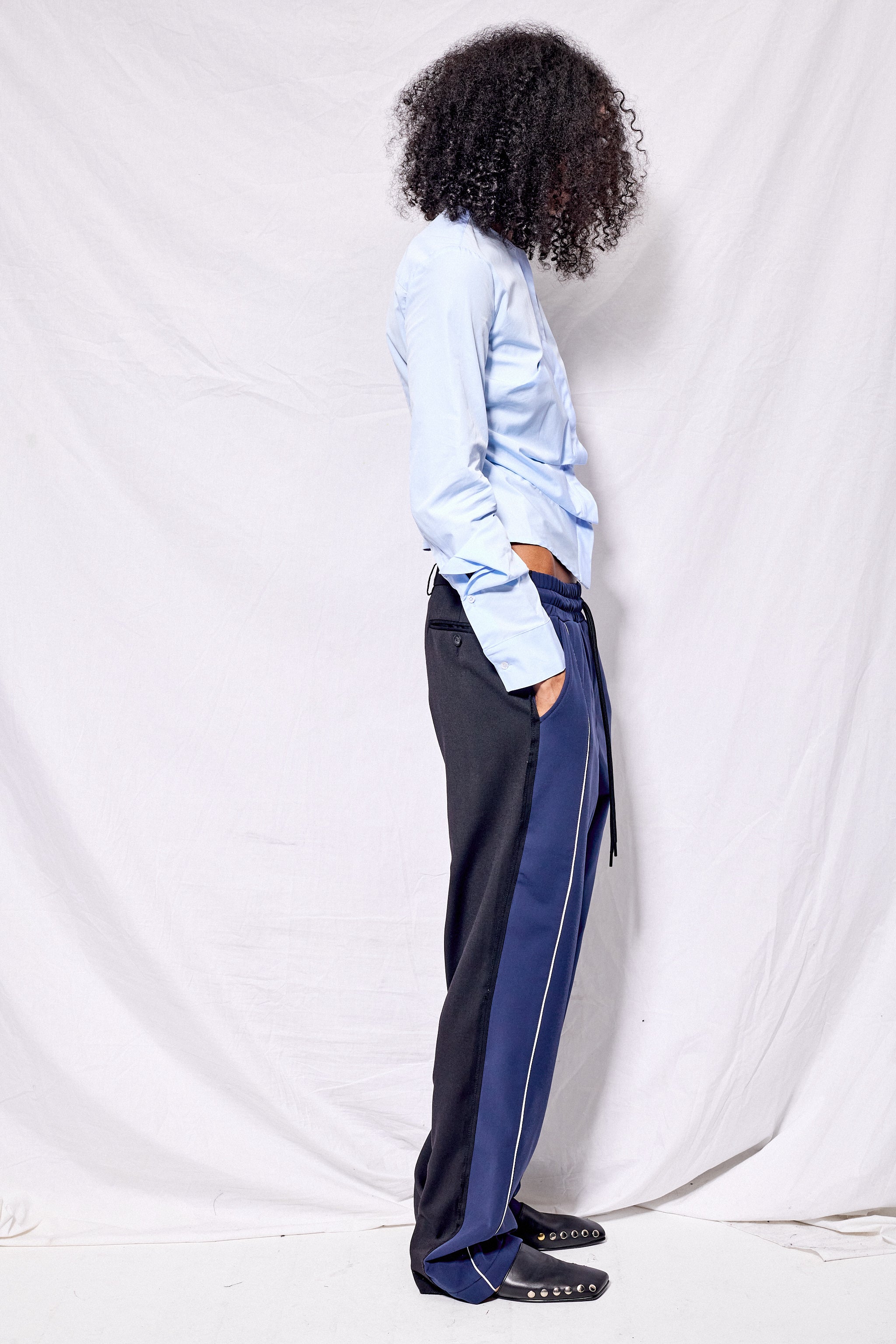 Dark Blue/Black Polka Upcycled Jogging Pants