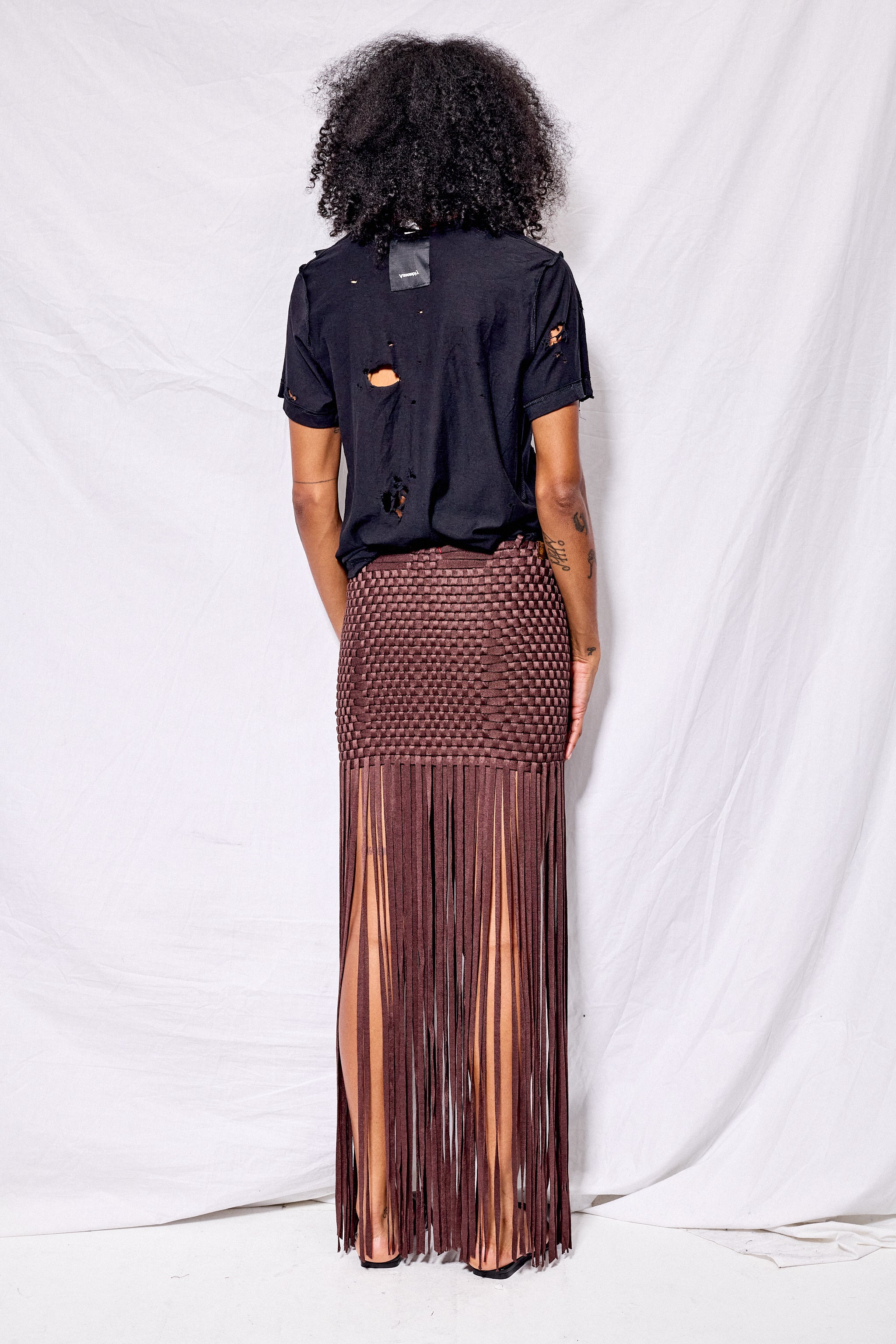 Chocolate Flowline Woven Skirt