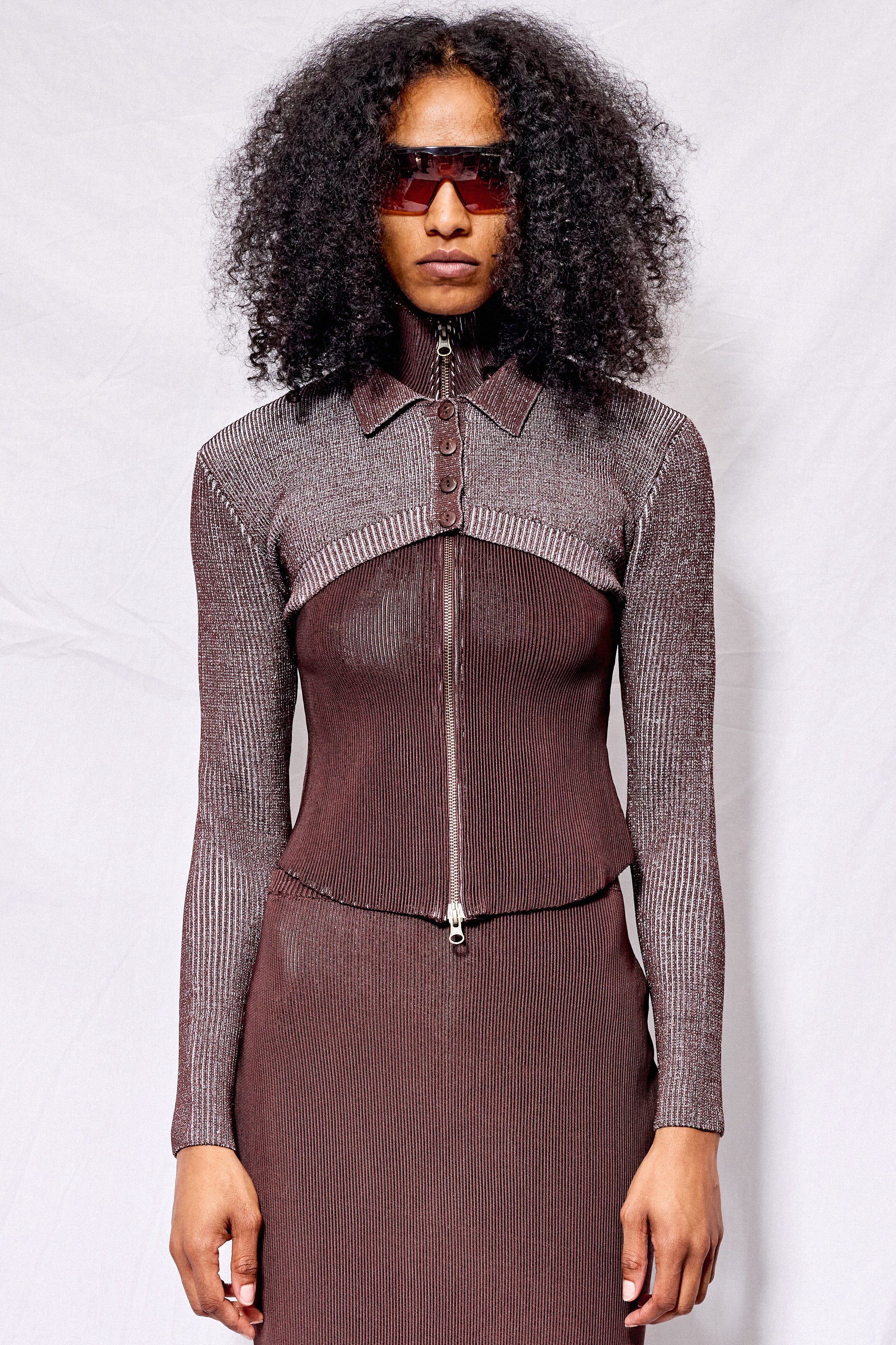 Chocline Ribbed Collar Bolero - Isa Boulder – Assembly New York