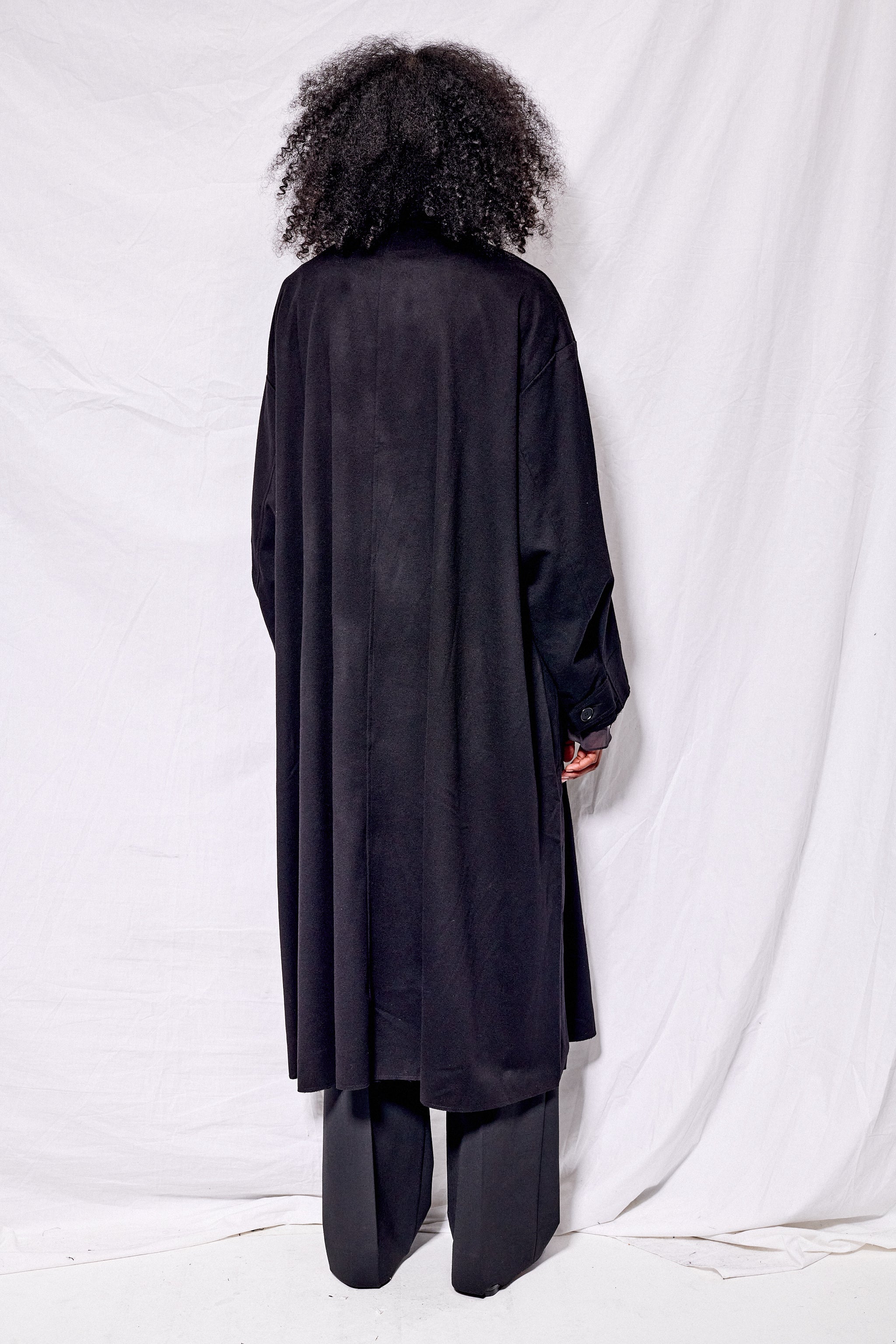 No.65 Black Heavy Wool Oversized Coat