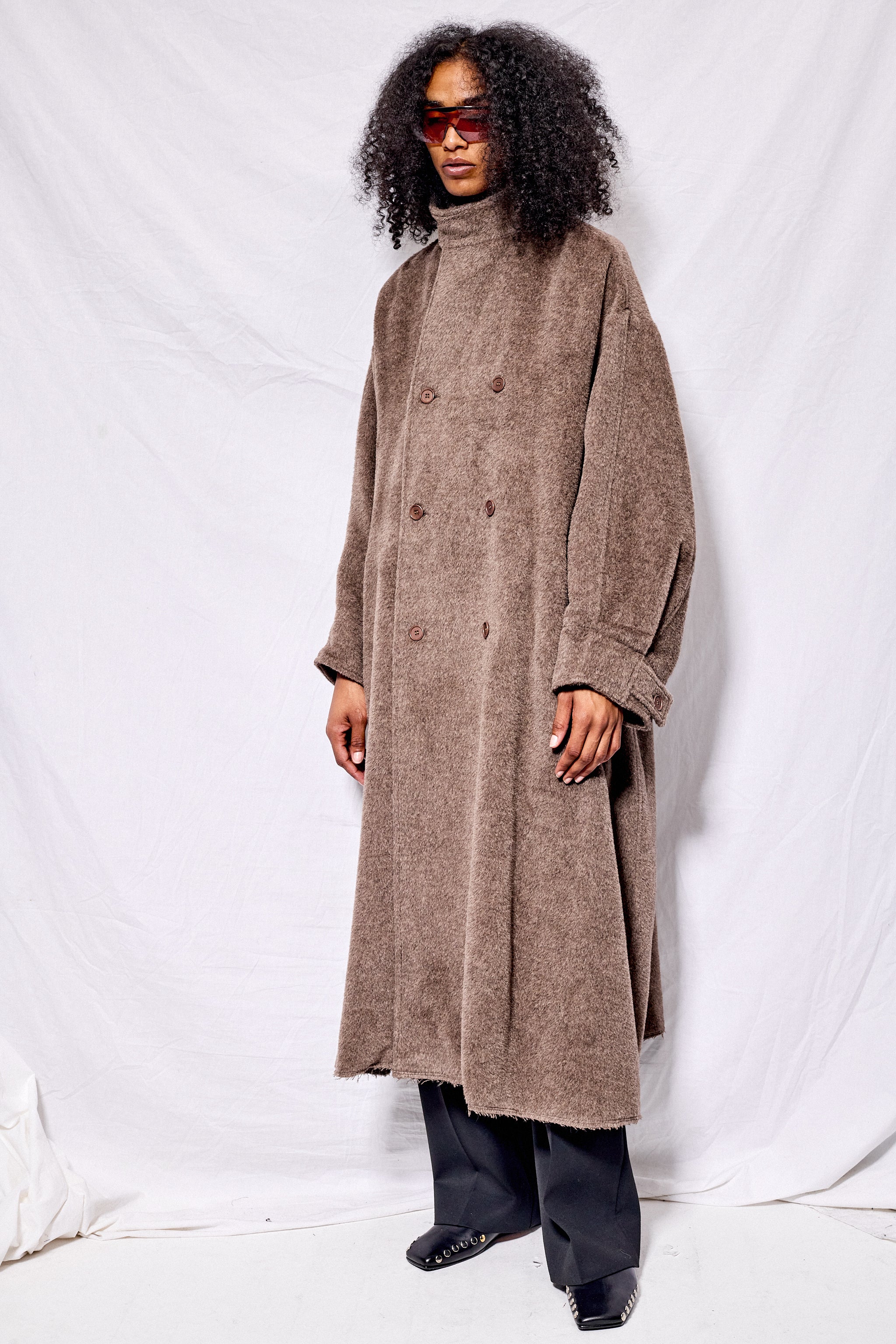 No.65 Brown Dormeuil Alpaca Oversized Coat