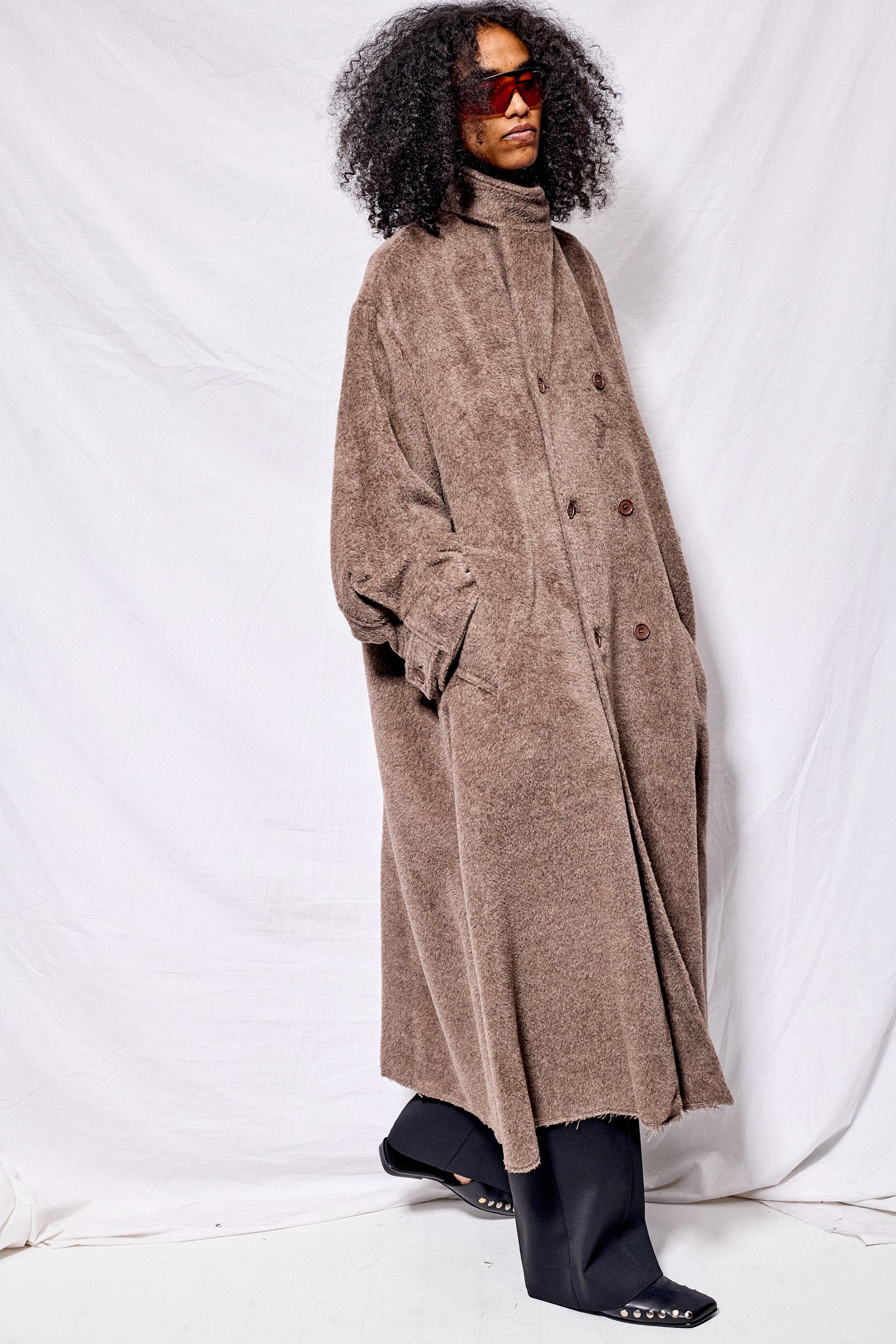 No.65 Brown Dormeuil Alpaca Oversized Coat