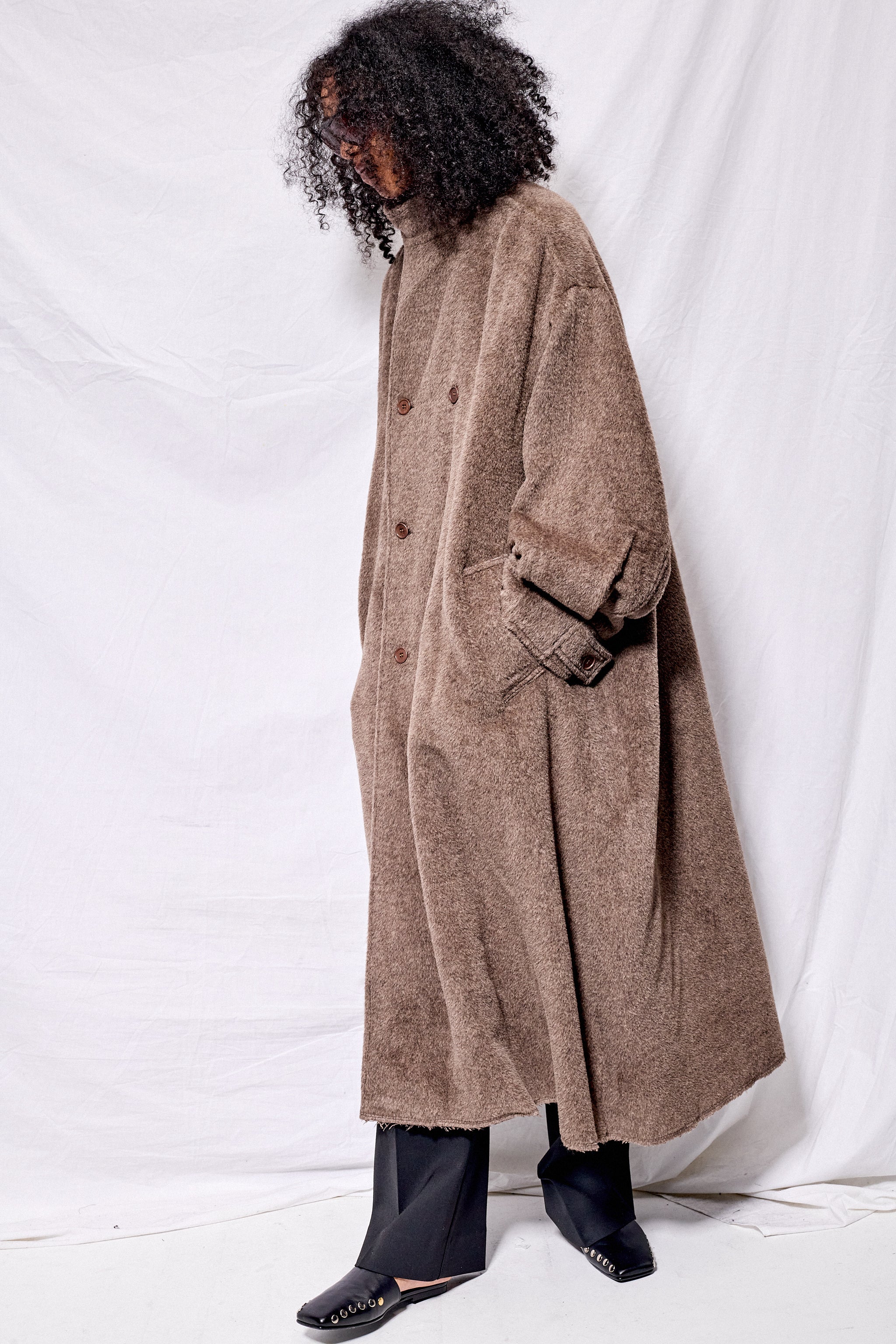 No.65 Brown Dormeuil Alpaca Oversized Coat