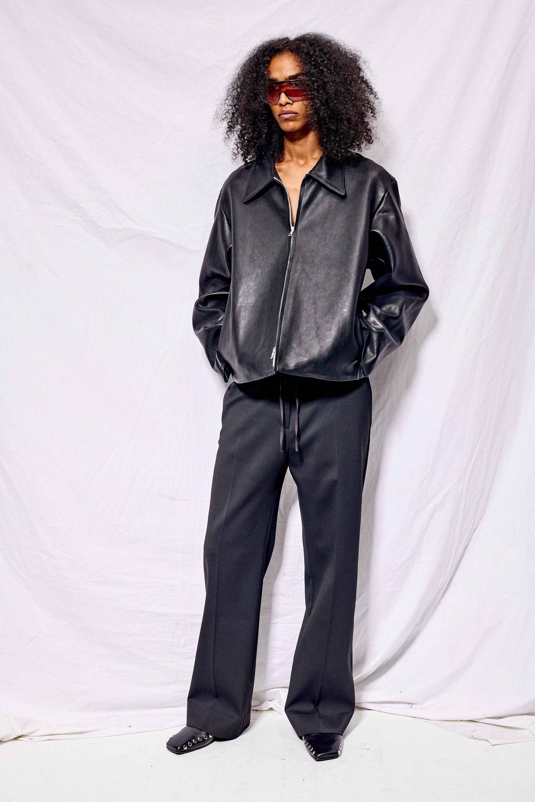No.285 Black Leather Pocket Jacket