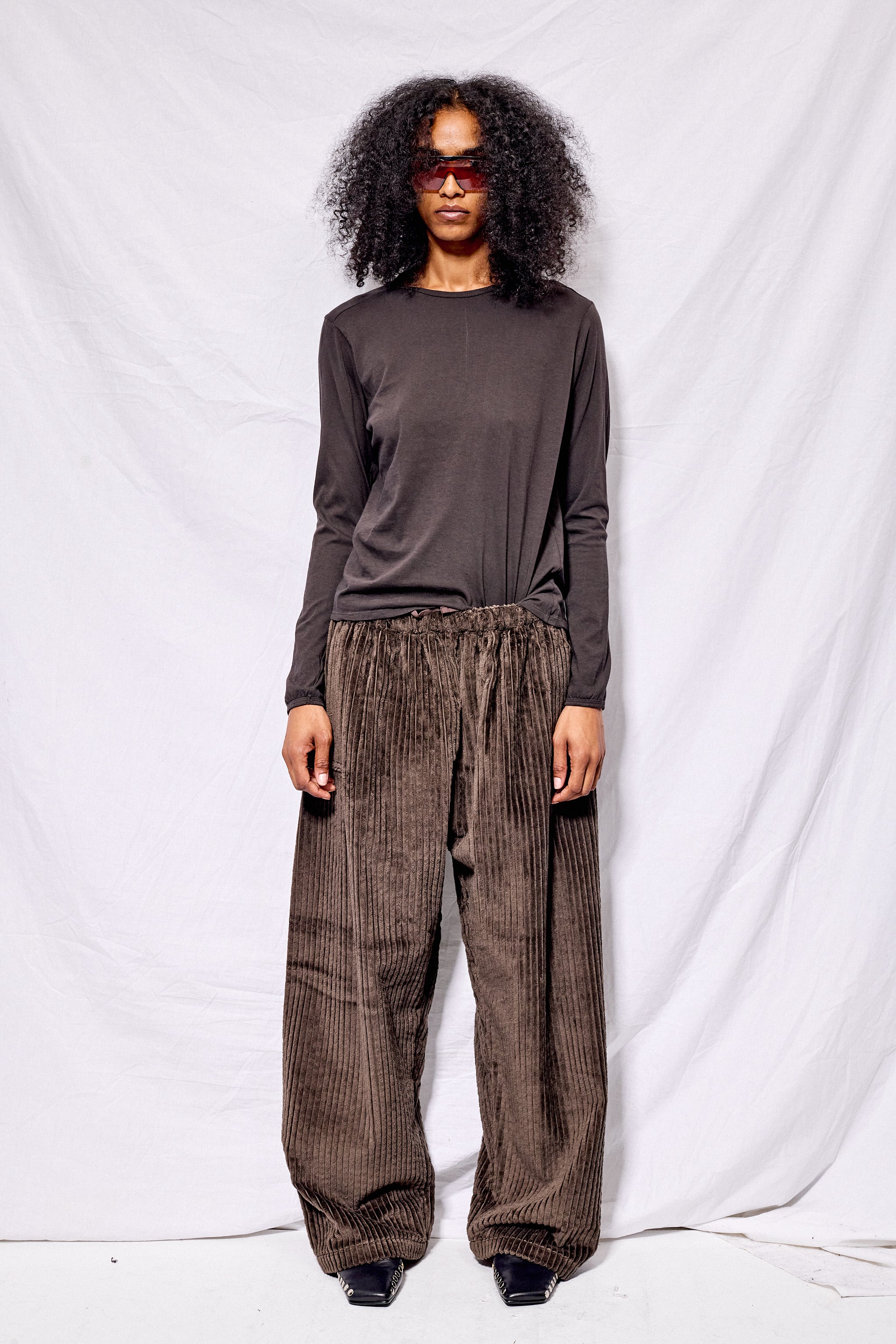 No.87 Brown Organic Cotton Long Sleeve T-Shirt - Gabriela Coll