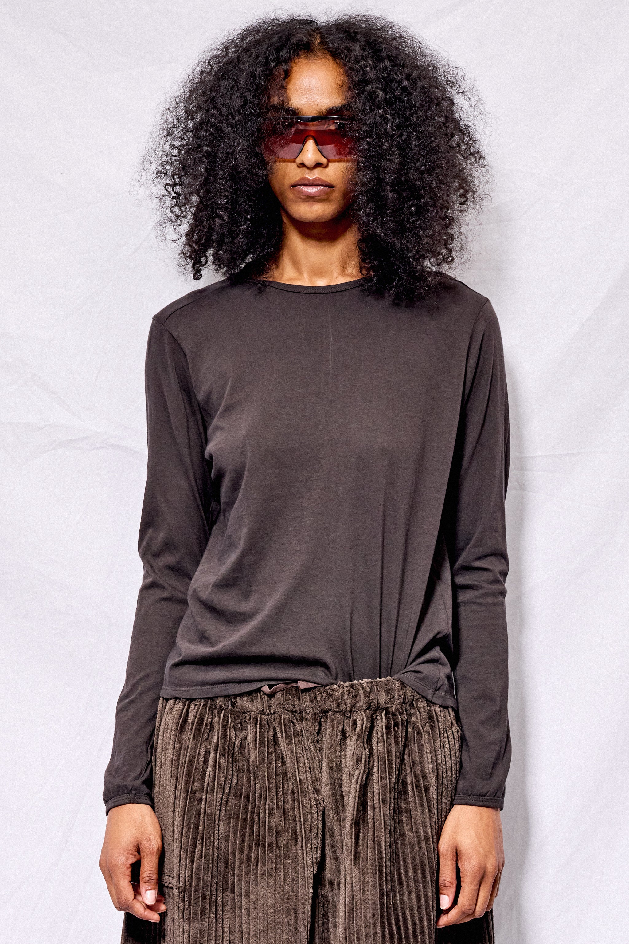 No.87 Brown Organic Cotton Long Sleeve T-Shirt