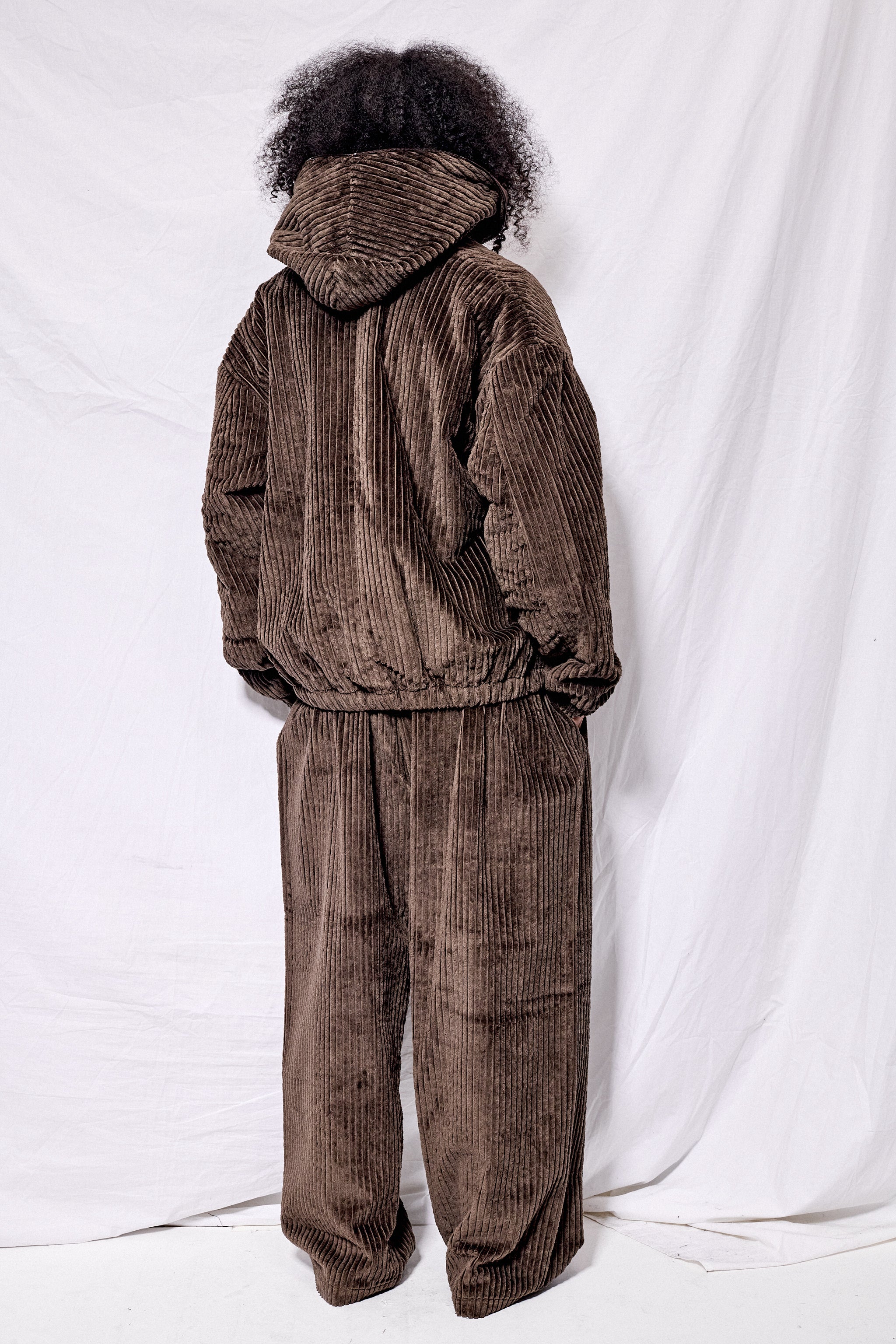No.216 Brown Corduroy Puffer Zipper Jacket