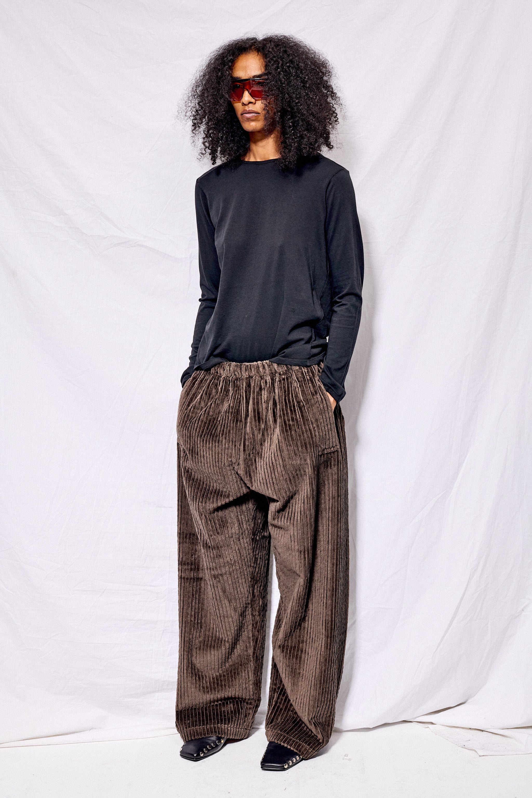 No.287 Brown Corduroy Flap Pocket Trousers