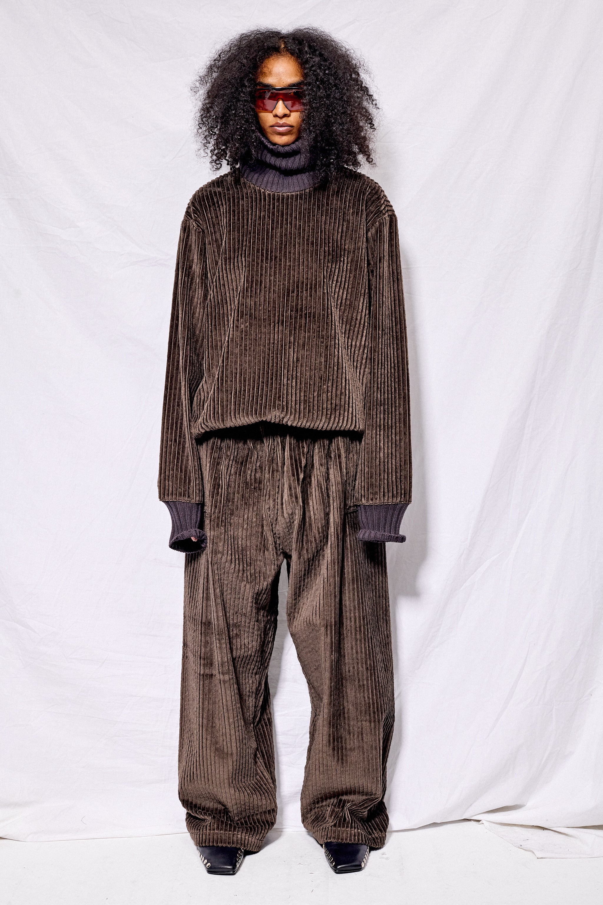 No.287 Brown Corduroy Flap Pocket Trousers