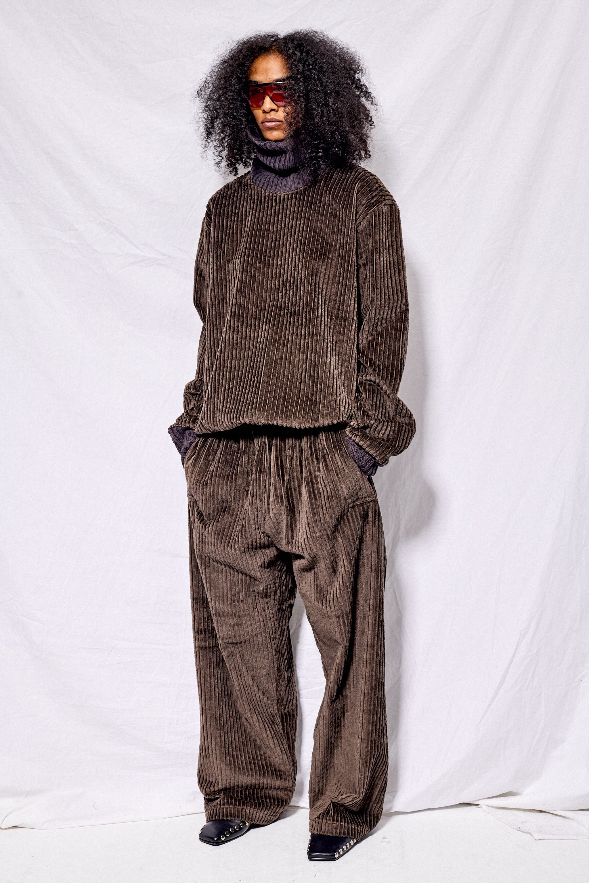 No.287 Brown Corduroy Flap Pocket Trousers