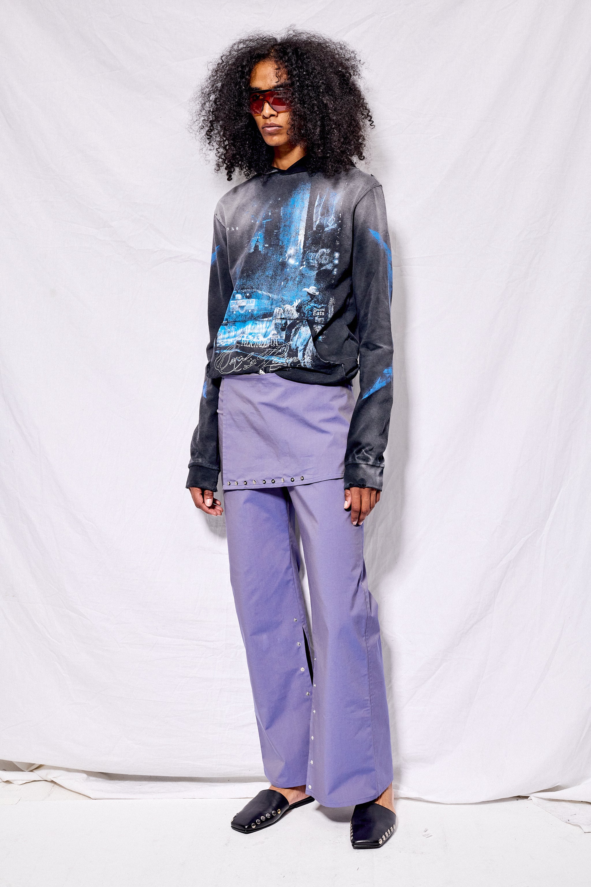 Black Emilia Paranoia Shrunken Hoodie T-Shirt