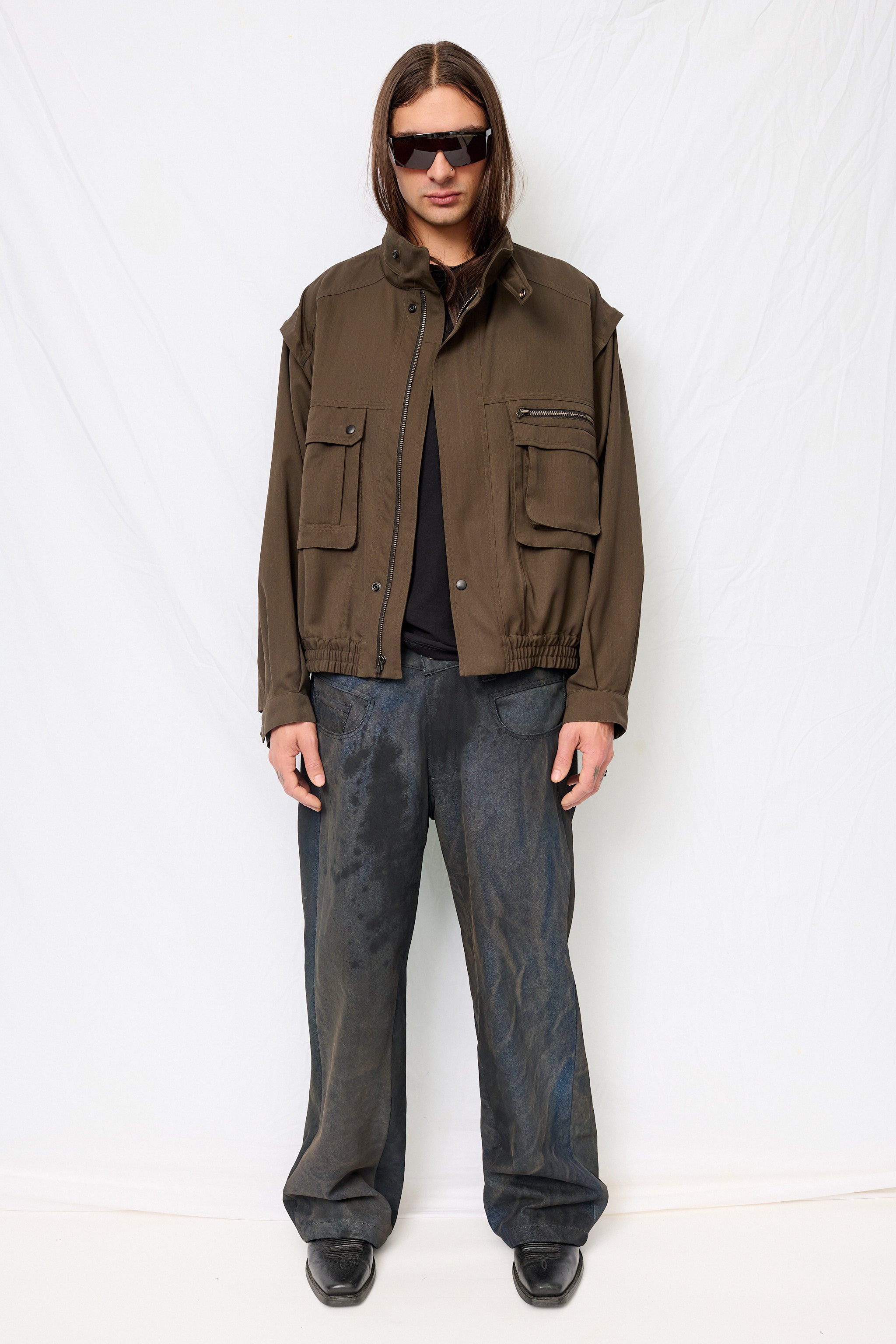 Brown Suiting Military Jacket