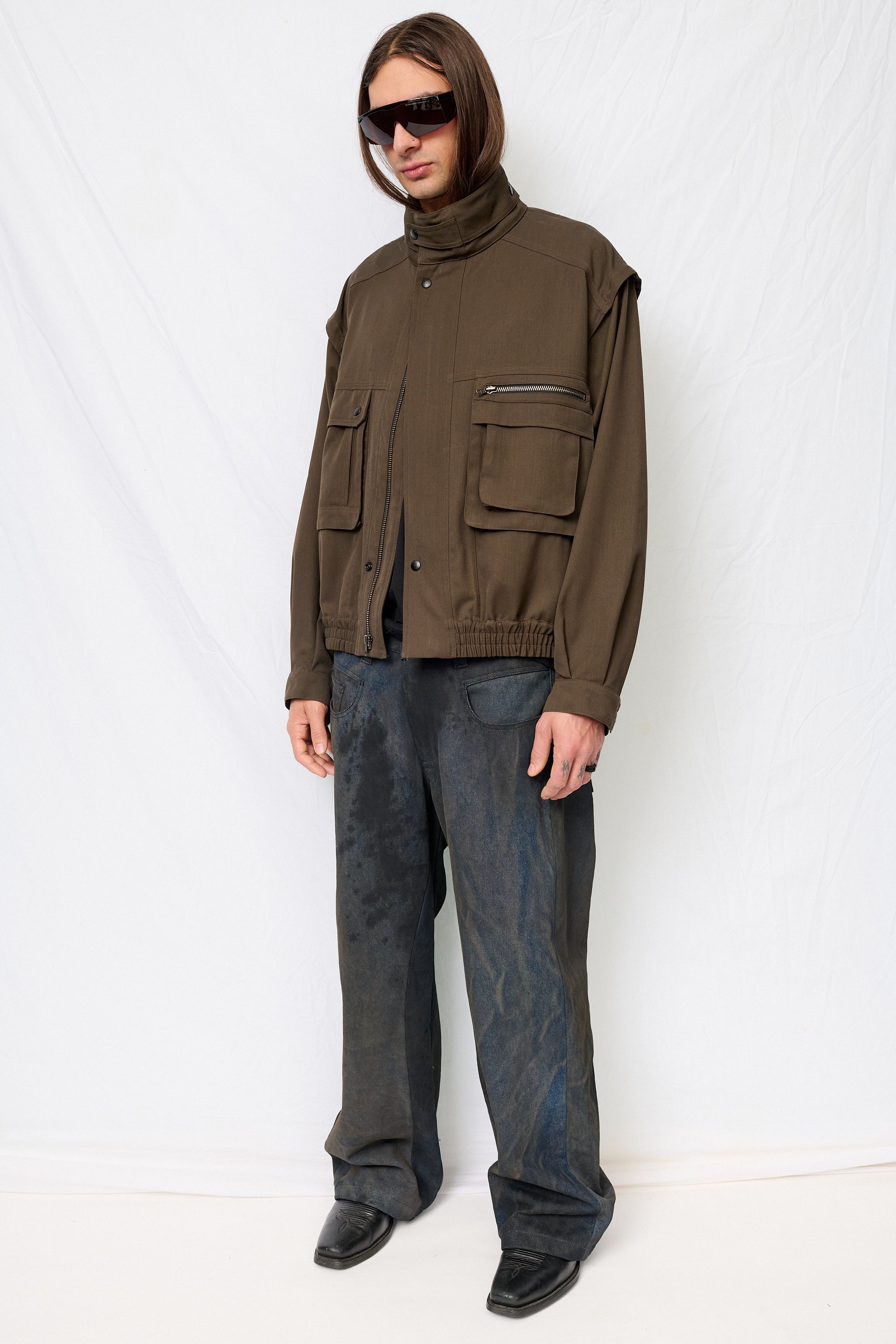 Brown Suiting Military Jacket