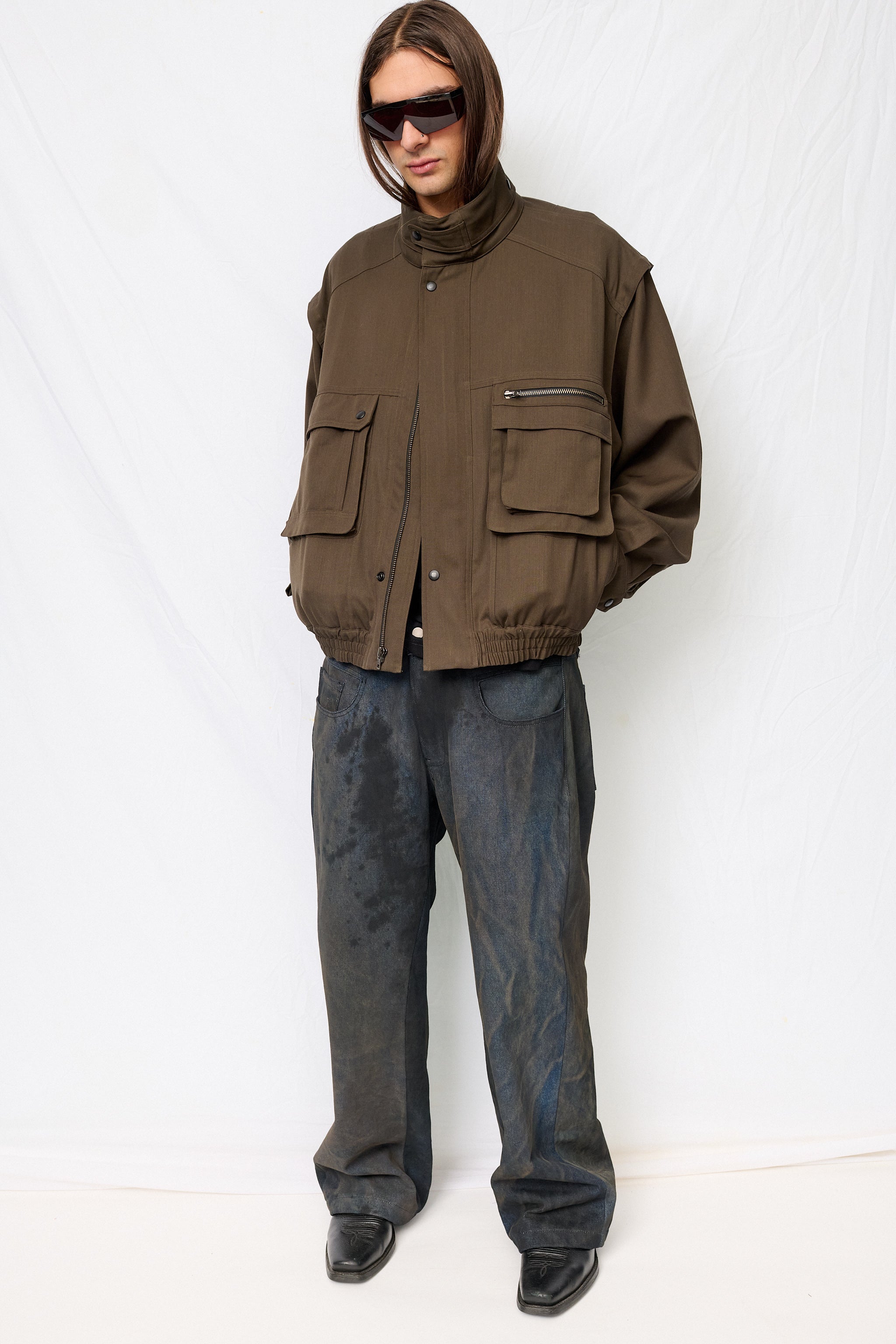 Brown Suiting Military Jacket