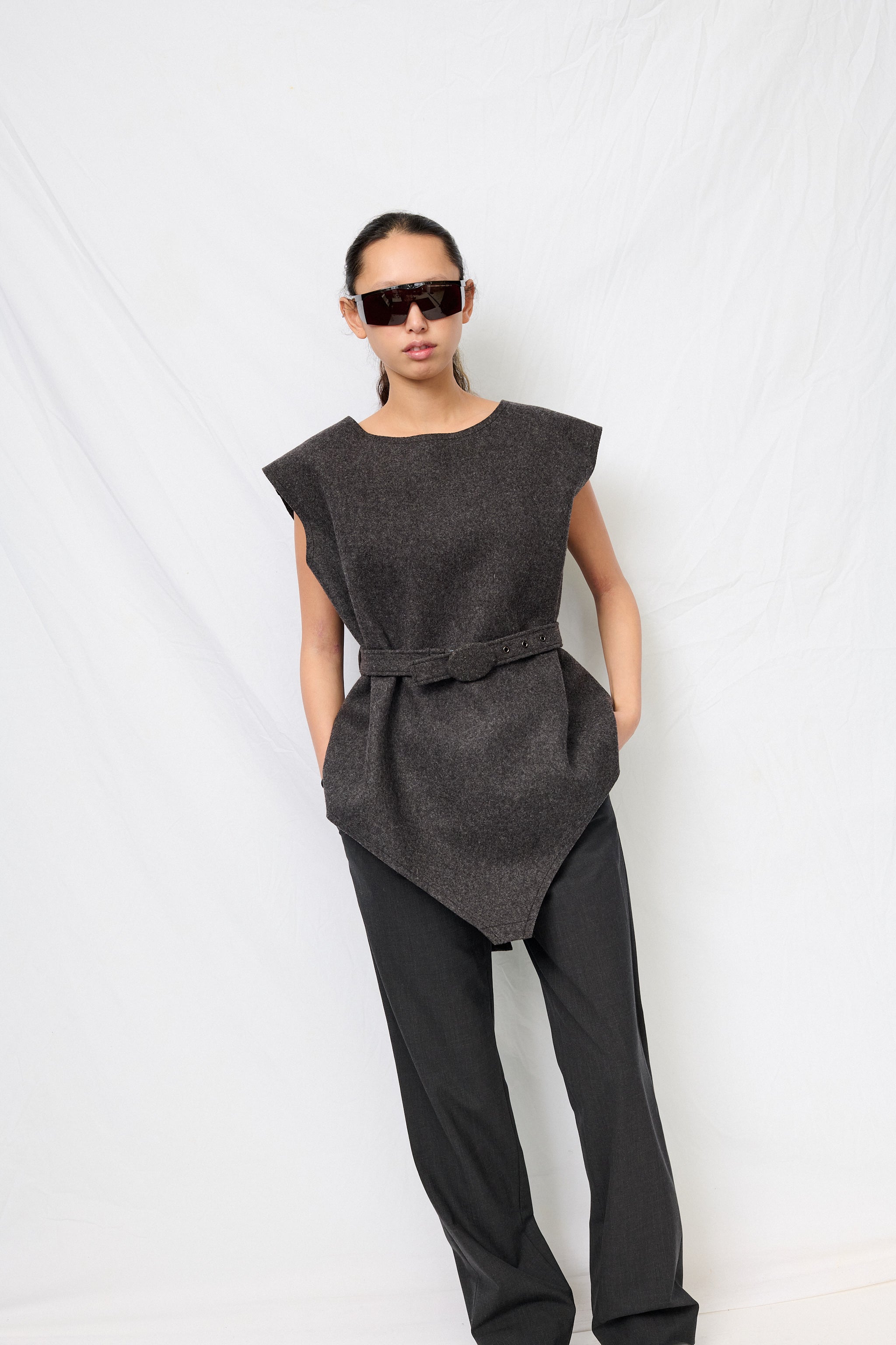 Dark Grey Felt Costume Top