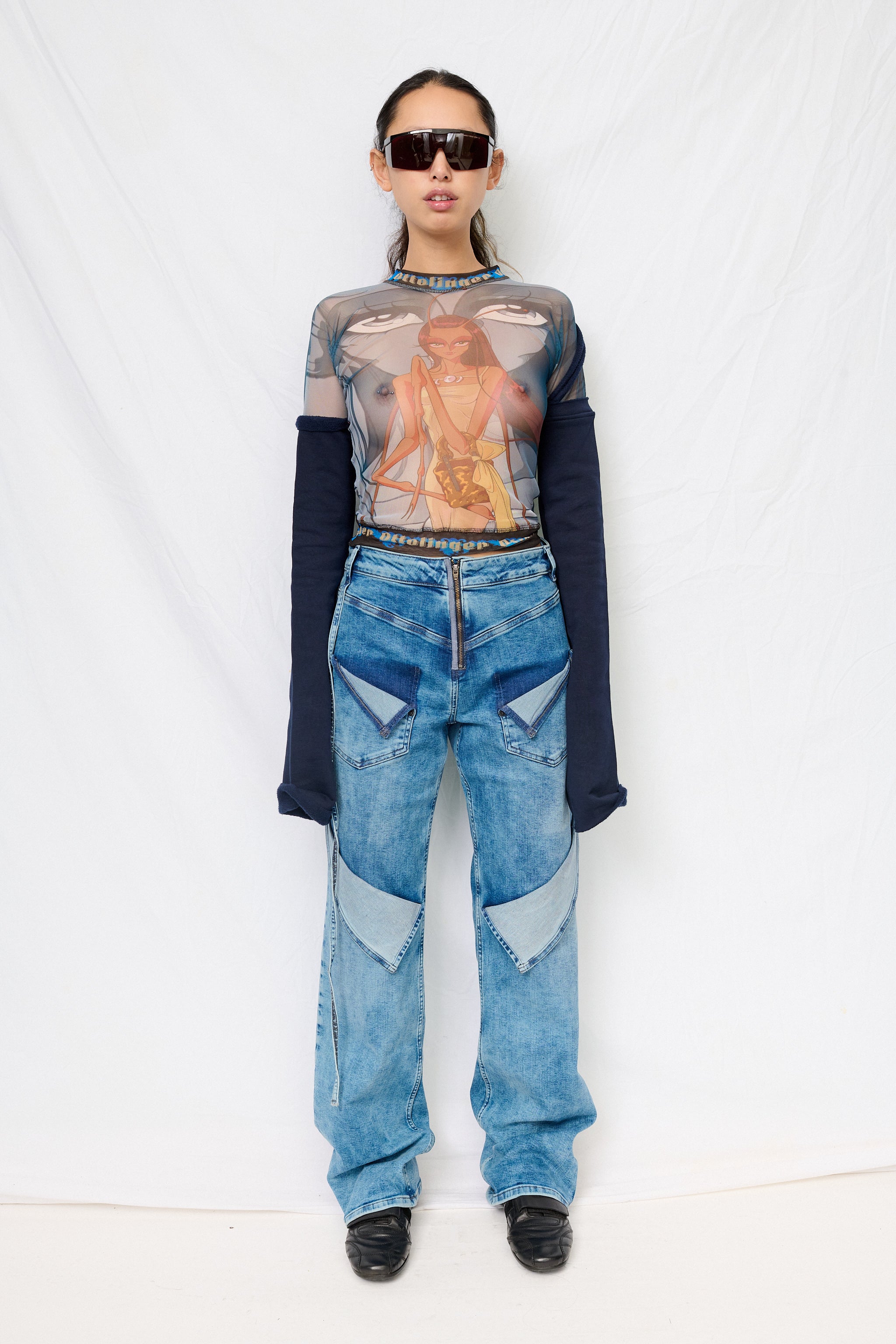 Julien Ceccaldi Print Mesh Hybrid Longsleeve