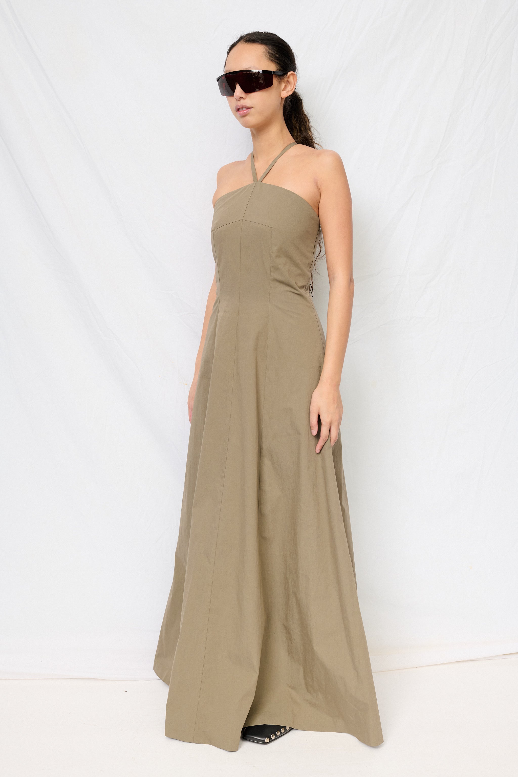 Solaro Sage Tide Cotton Nylon Poise Dress