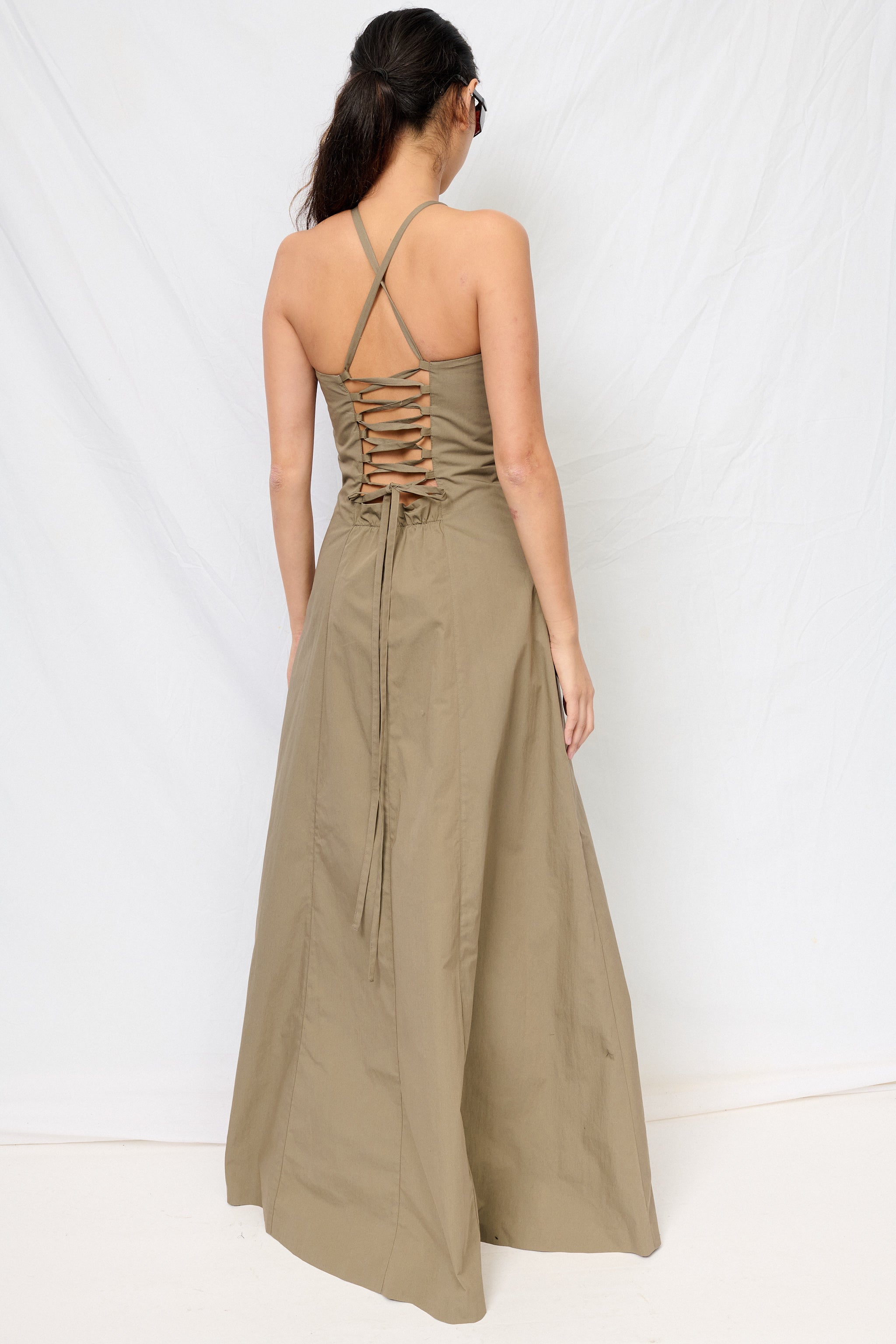 Solaro Sage Tide Cotton Nylon Poise Dress