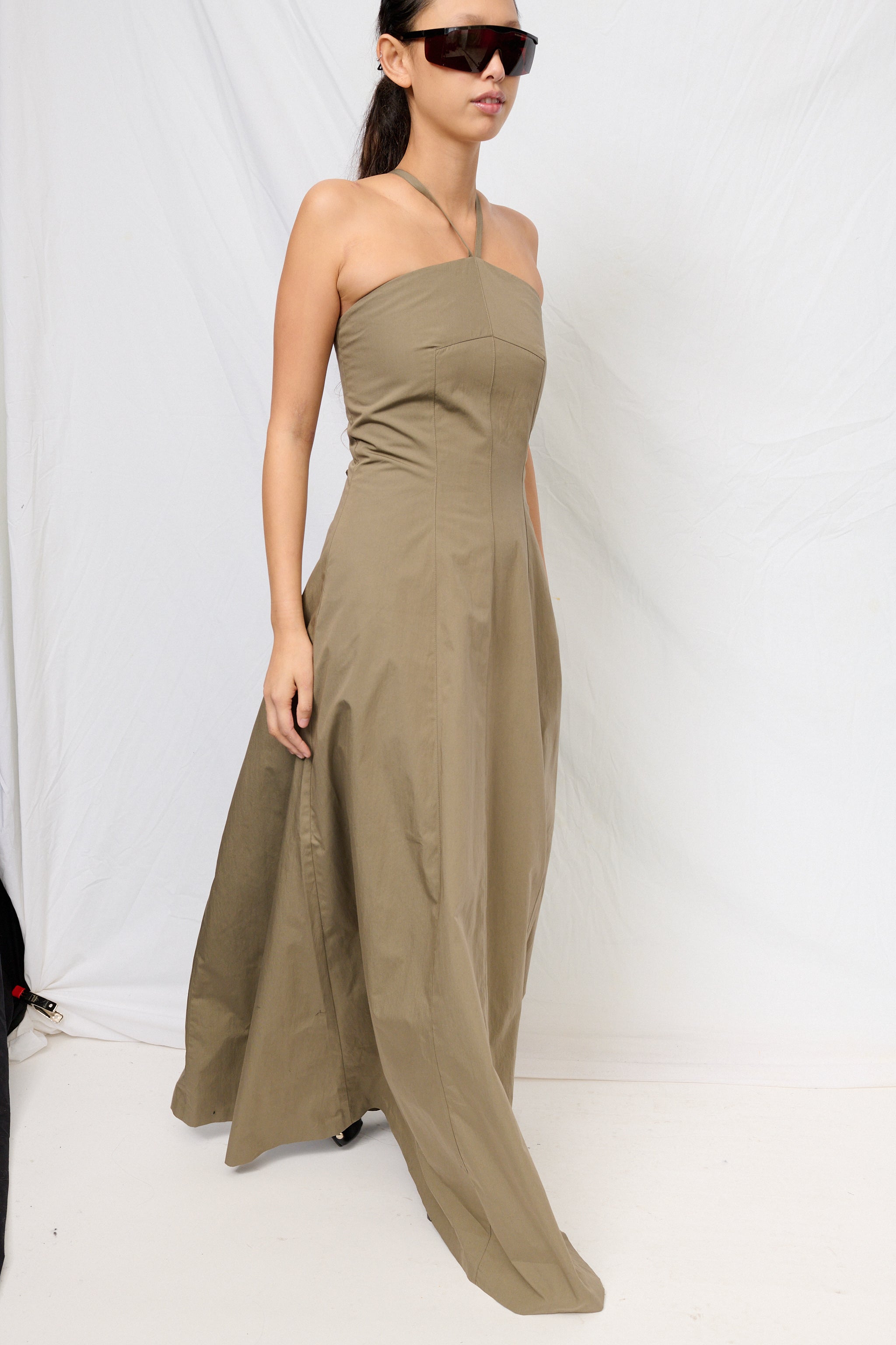 Solaro Sage Tide Cotton Nylon Poise Dress