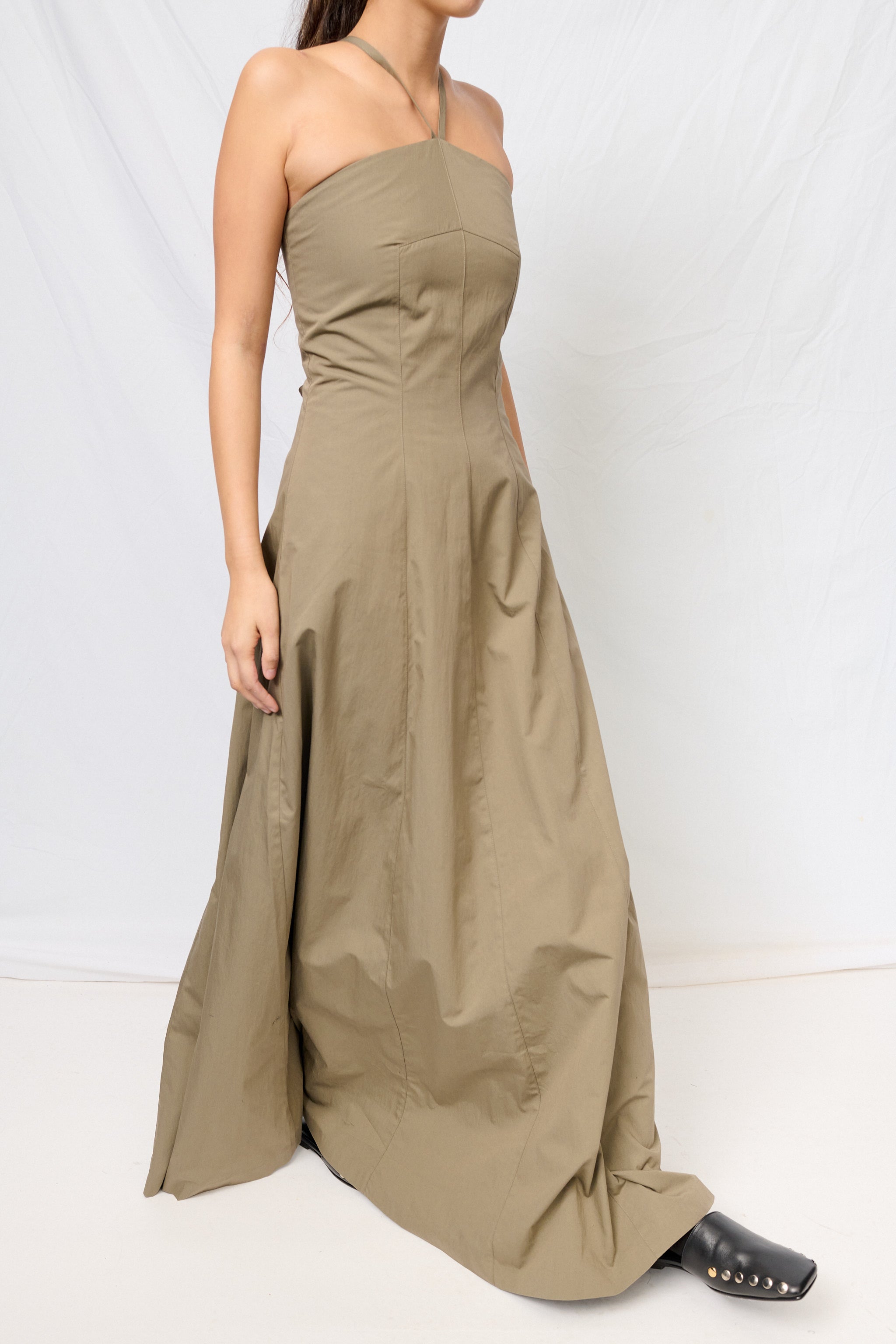 Solaro Sage Tide Cotton Nylon Poise Dress