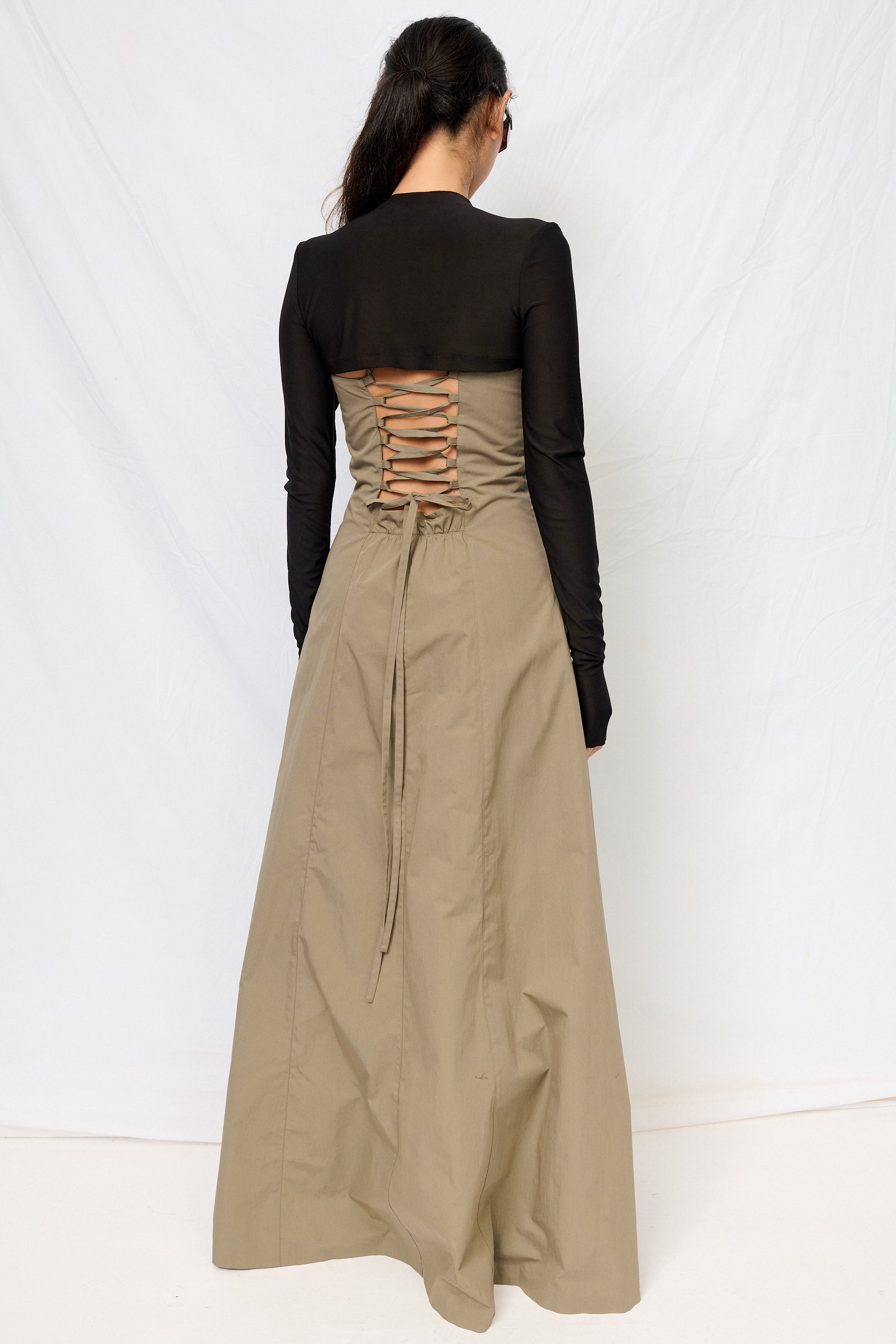 Black Overdyed Long Sleeve Shrug